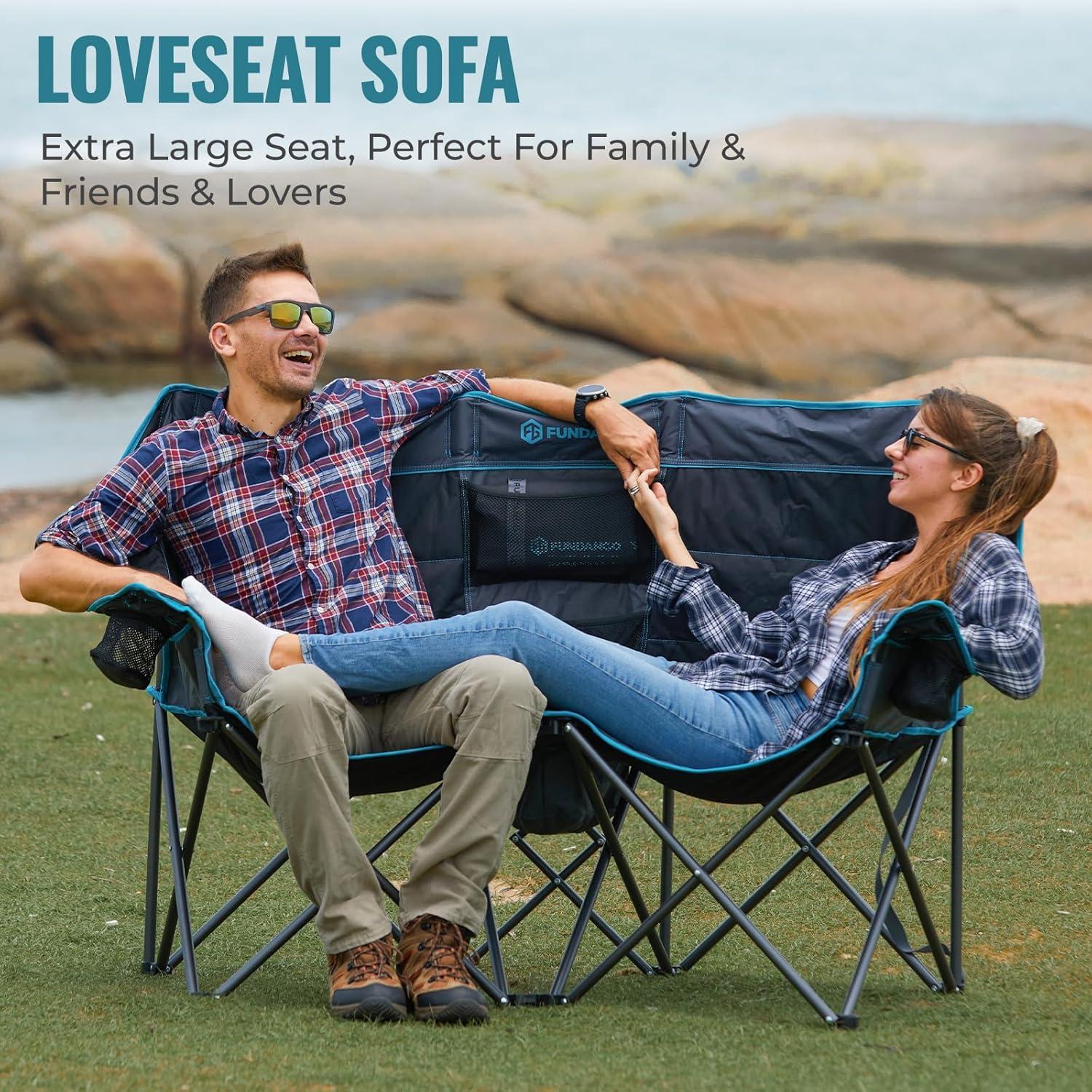 Silla de Camping Doble Fundango Pro 2 Personas con Nevera