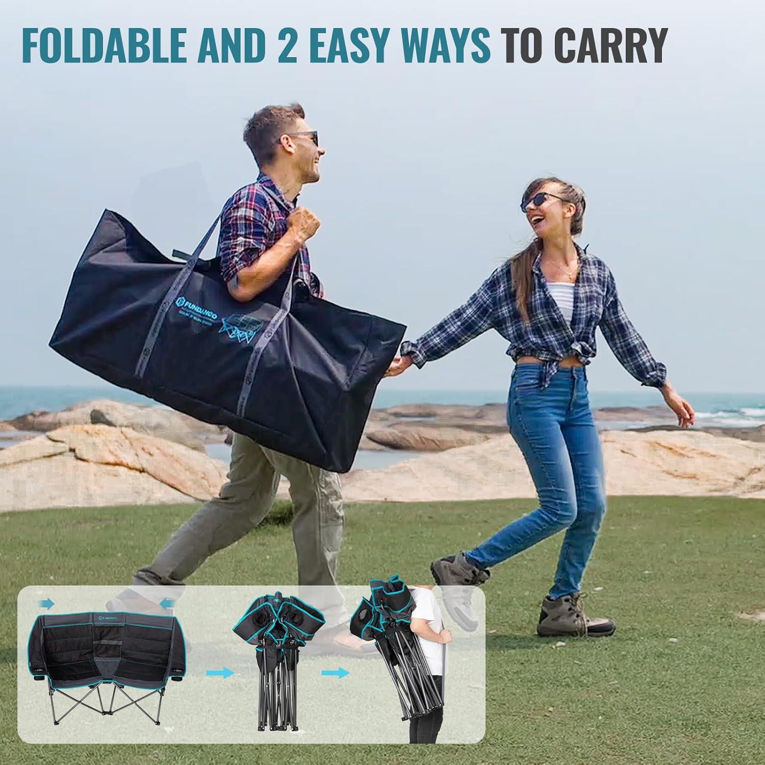 Silla de Camping Doble Fundango Pro 2 Personas con Nevera