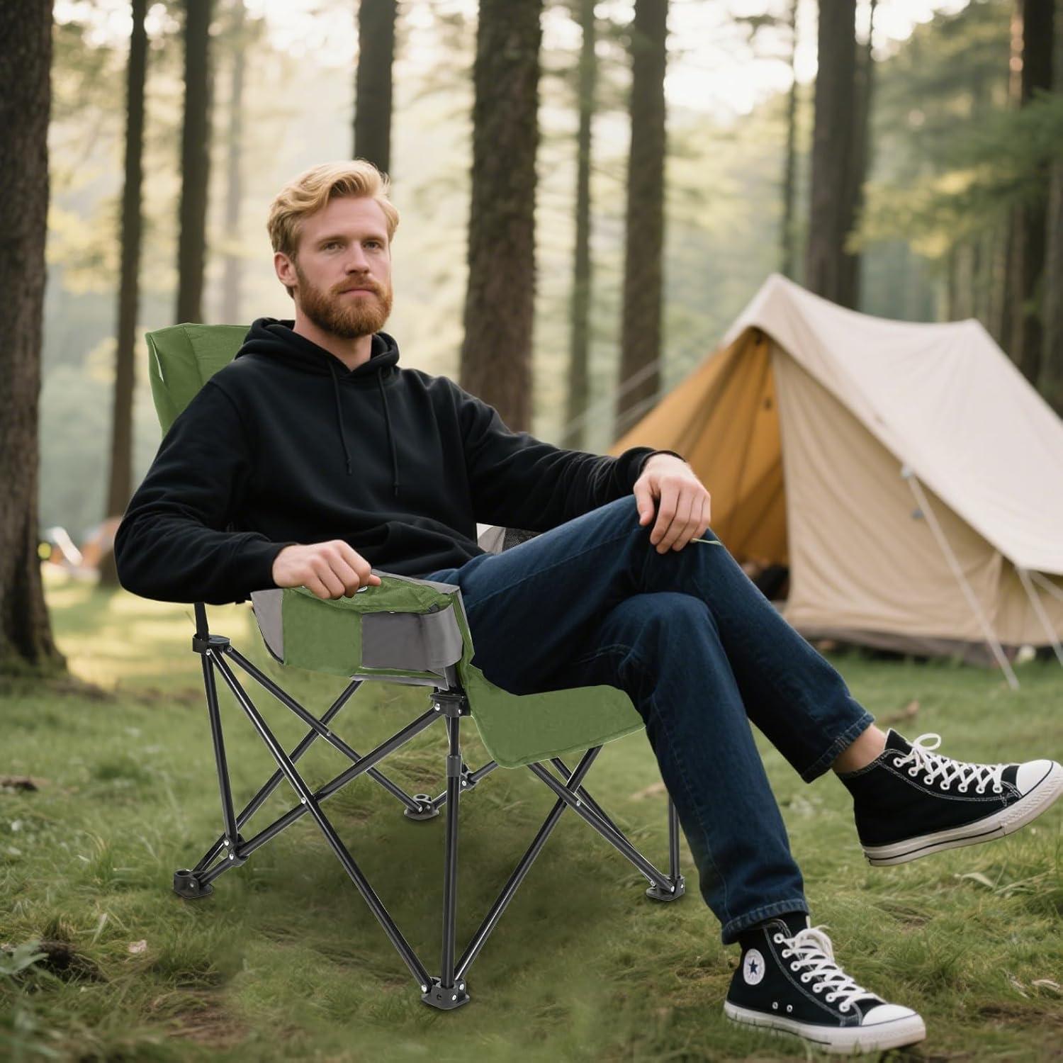 Silla de Camping Portátil DongLaiGo Gris Verde Pizarra 181kg