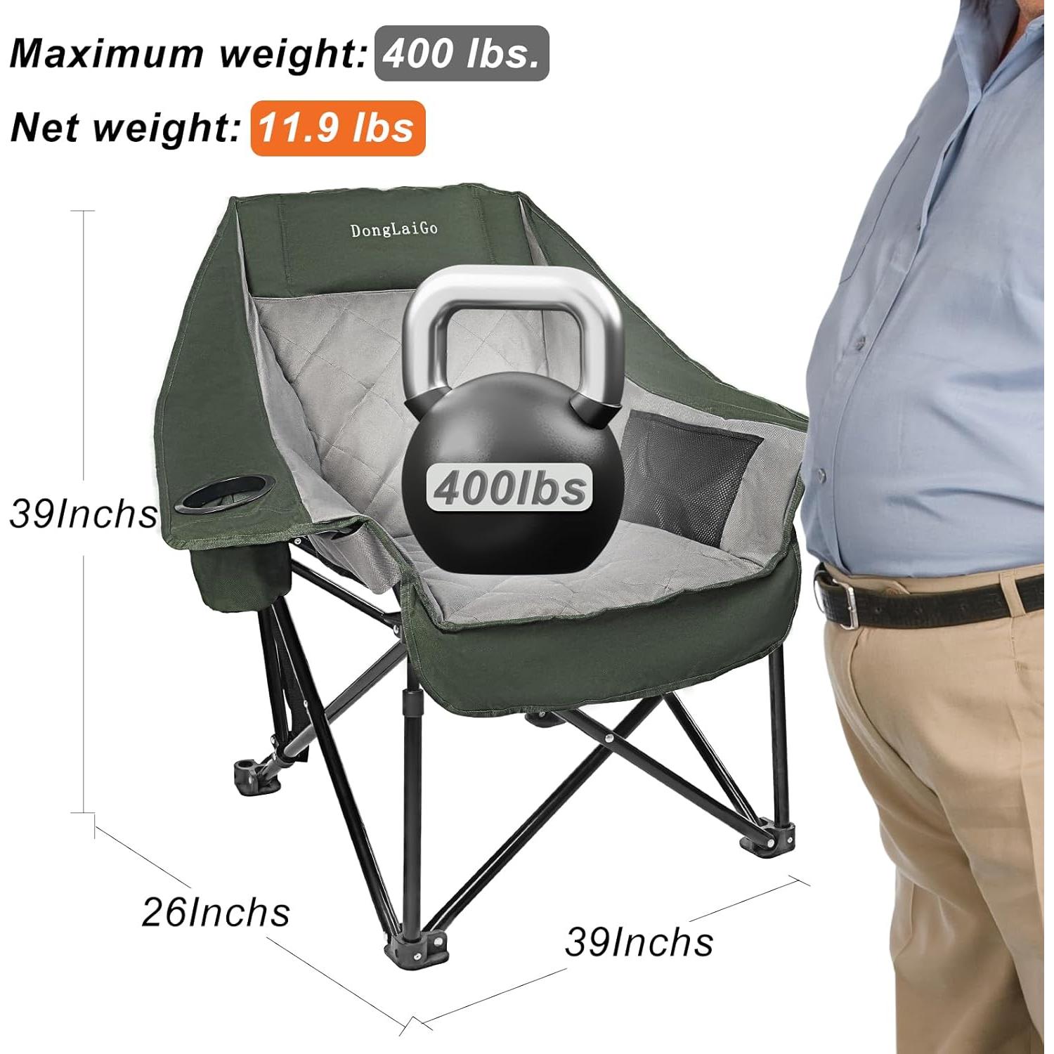 Silla de Camping Portátil DongLaiGo Gris Verde Pizarra 181kg