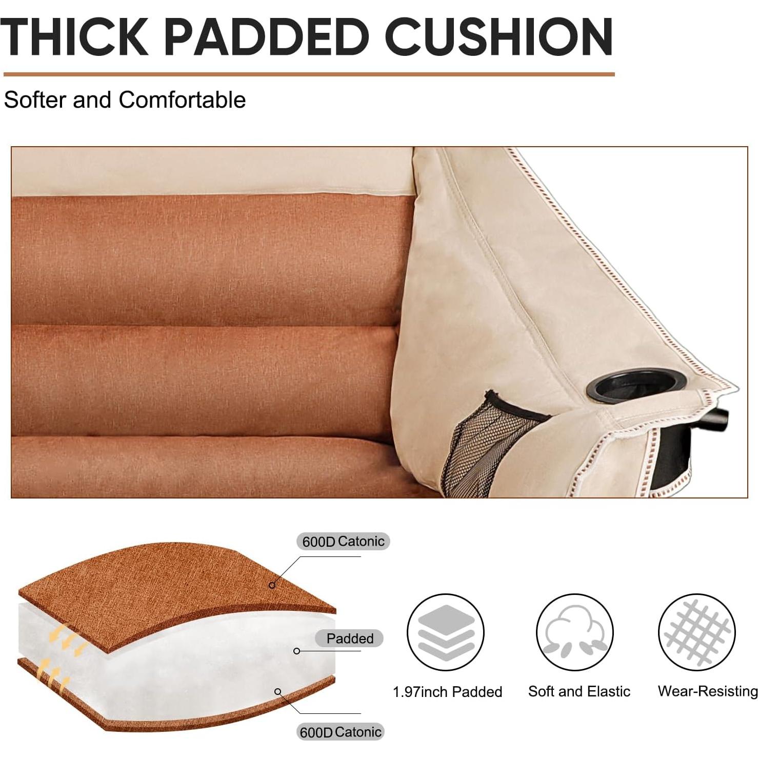 Silla de Camping Doble Colorsoul Acolchada 227kg Moca