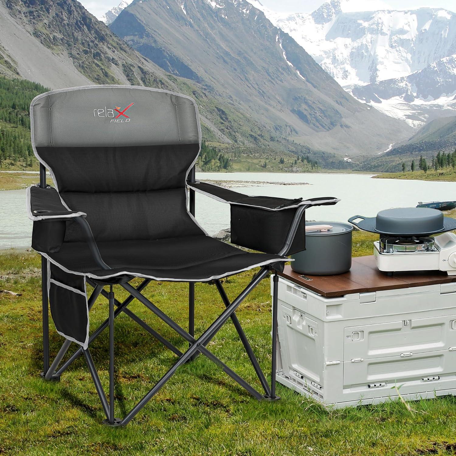 Silla de Camping Plegable RELAX FIELD 500 kg con Portavasos