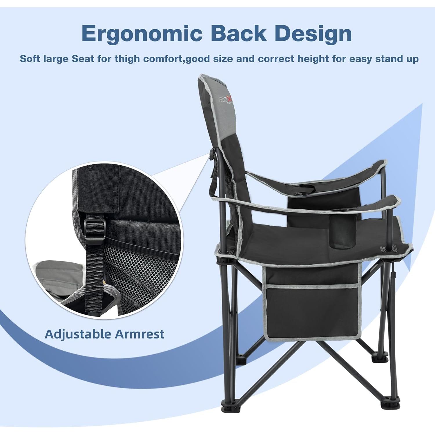 Silla de Camping Plegable RELAX FIELD 500 kg con Portavasos