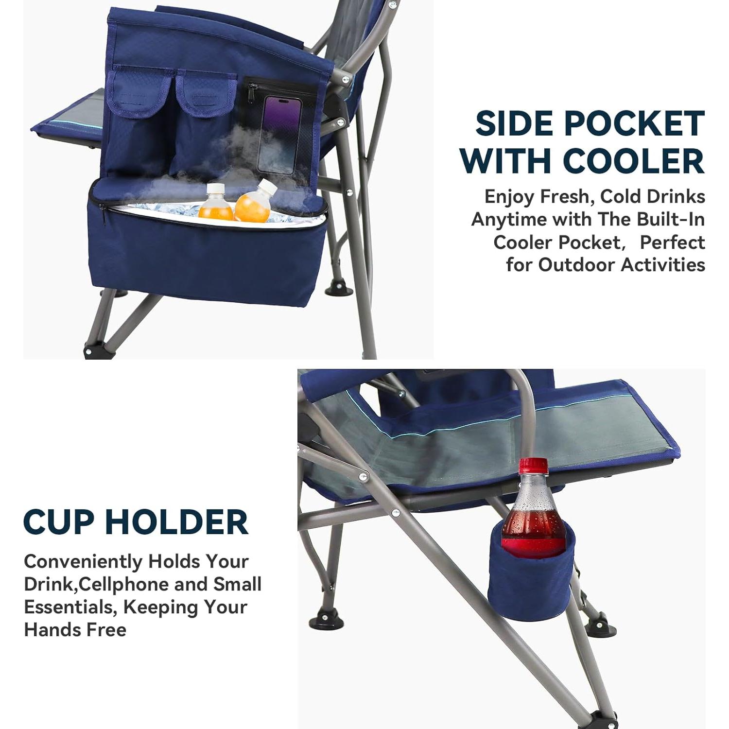 Silla de Camping Calentada The Treasmap C104S Plegable Azul