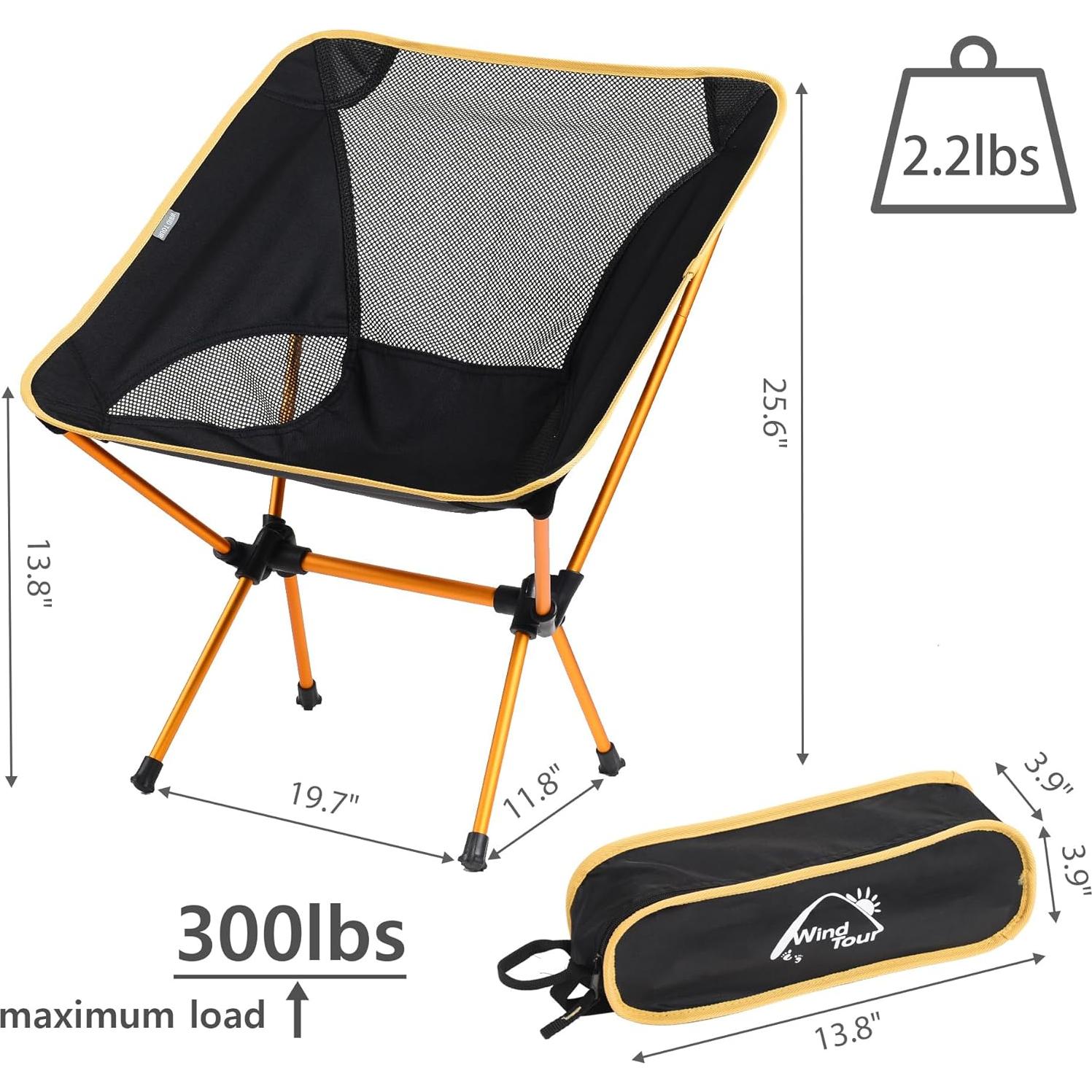 Silla de Camping Plegable Wind Tour Oro Ultra Ligero