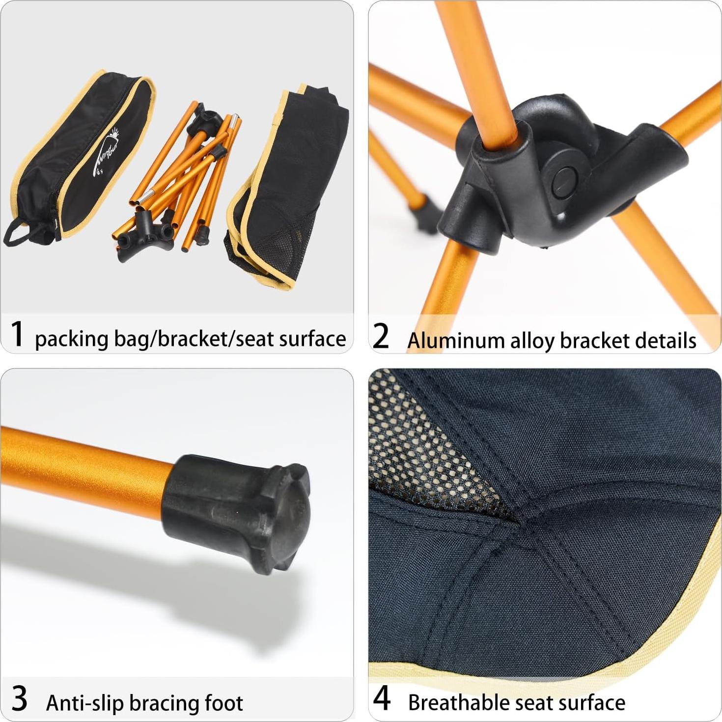 Silla de Camping Plegable Wind Tour Oro Ultra Ligero