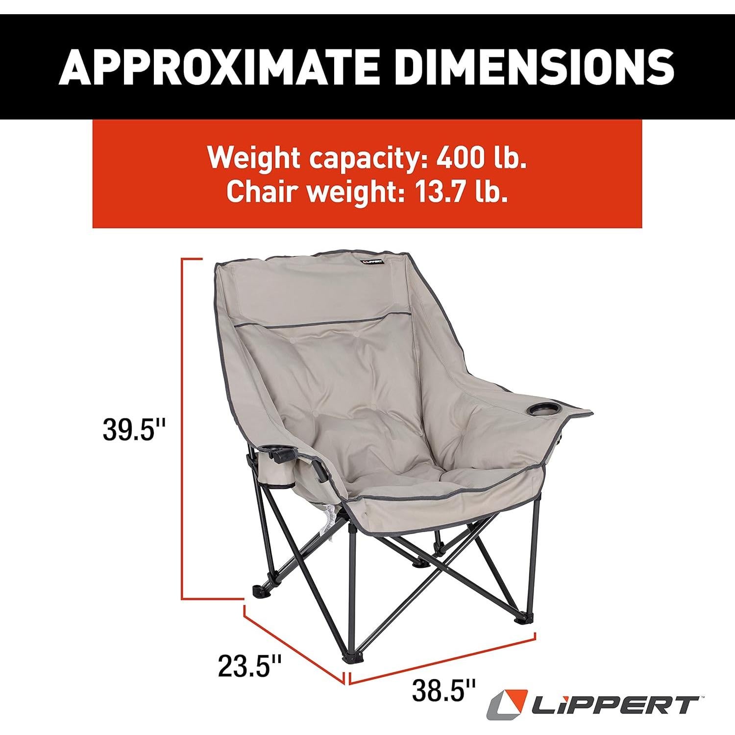 Silla de Camping Lippert Big Bear Arena 181 kg Acolchada