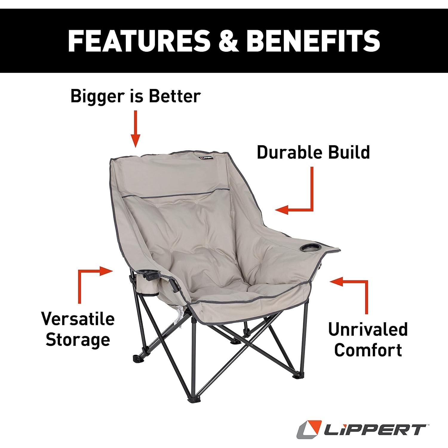 Silla de Camping Lippert Big Bear Arena 181 kg Acolchada