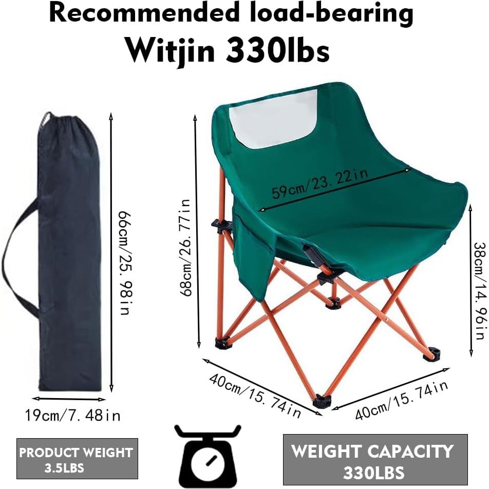 Silla de Camping Plegable Kvittra Verde 150 kg Resistente