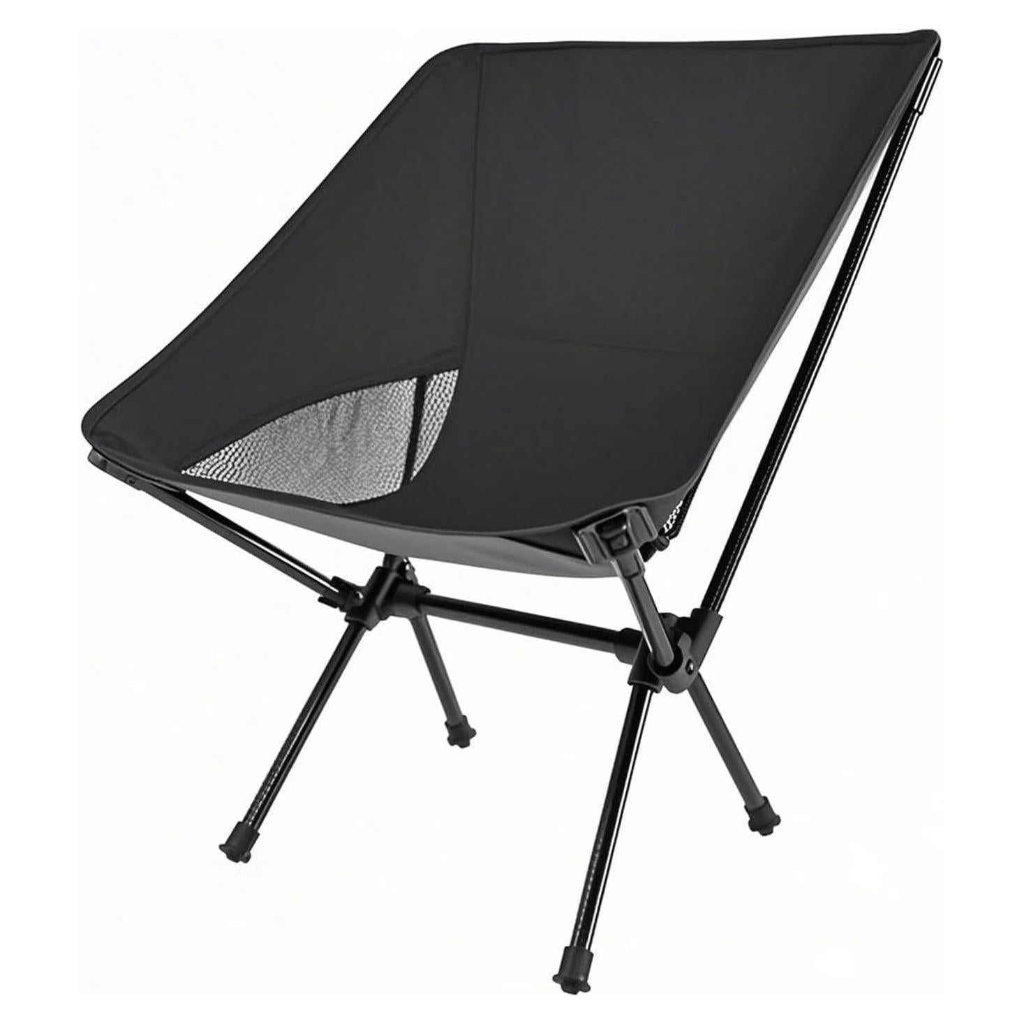 Silla de Camping Plegable VEADOOLLY 150kg Negra Ergonómica