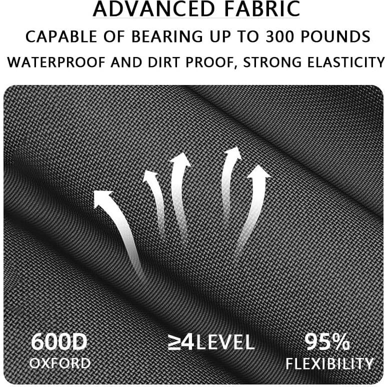 Silla de Camping Plegable VEADOOLLY 150kg Negra Ergonómica