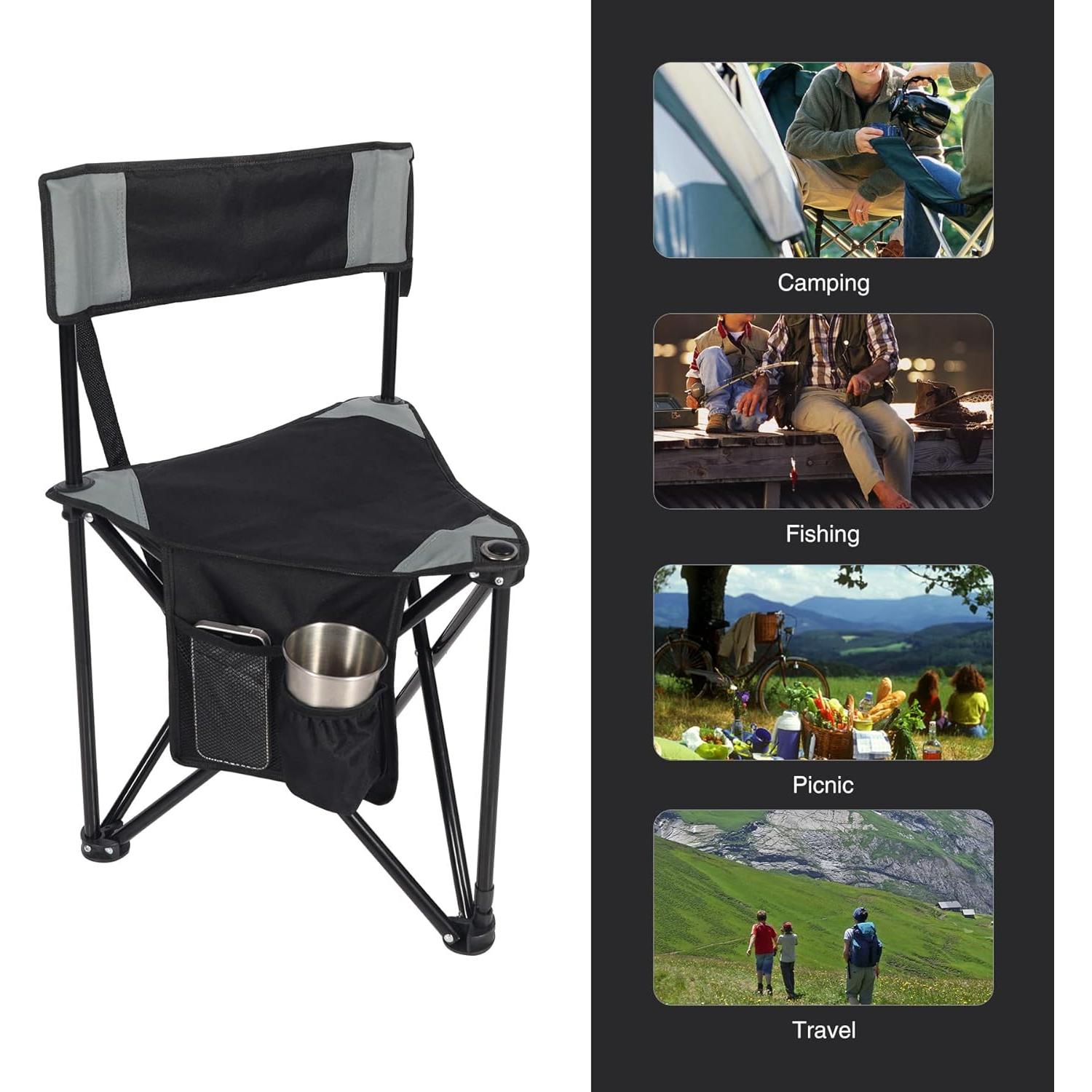 Sillas de Camping Plegables REDCAMP con Trípode y Respaldo