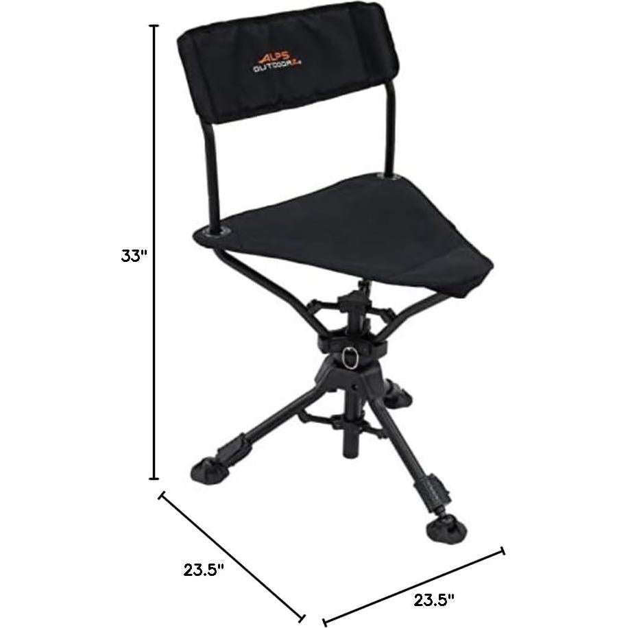 Taburete Giratorio ALPS OutdoorZ Triad - Negro, 136 kg