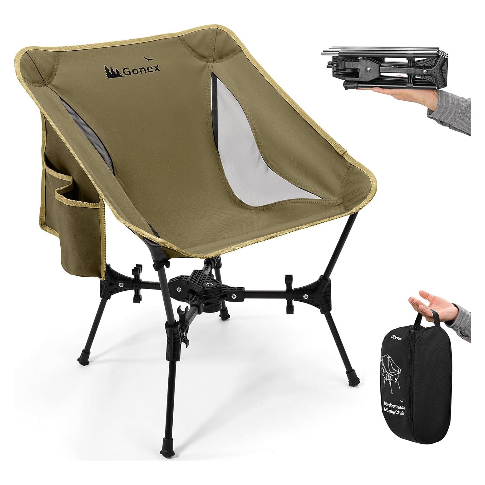 Silla de Camping Plegable Gonex GXGN1173 Caqui 150kg