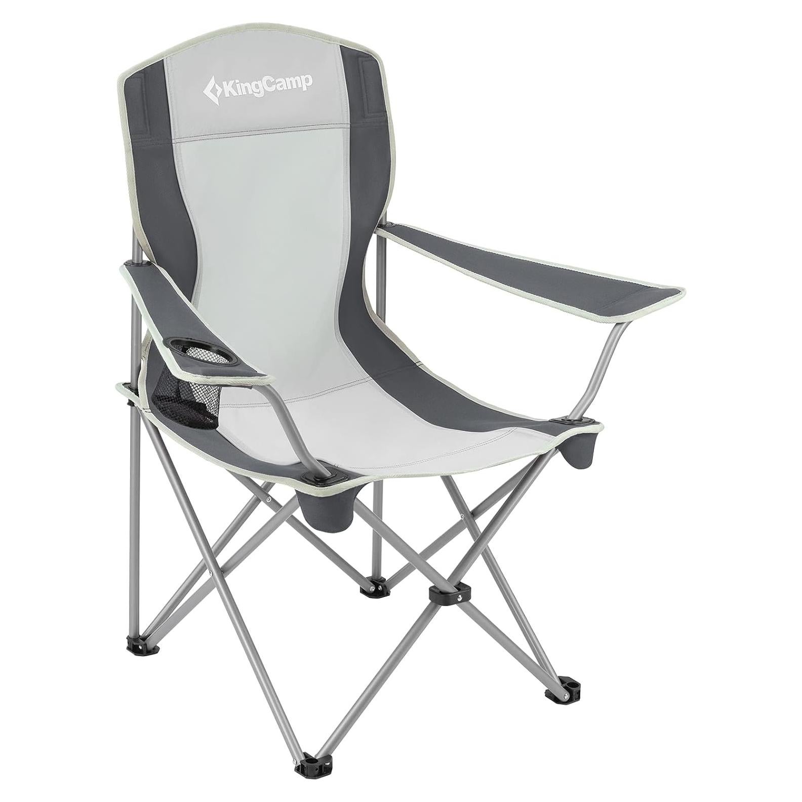 Silla de Camping Plegable KingCamp KC3818 Negra/Gris 120 kg