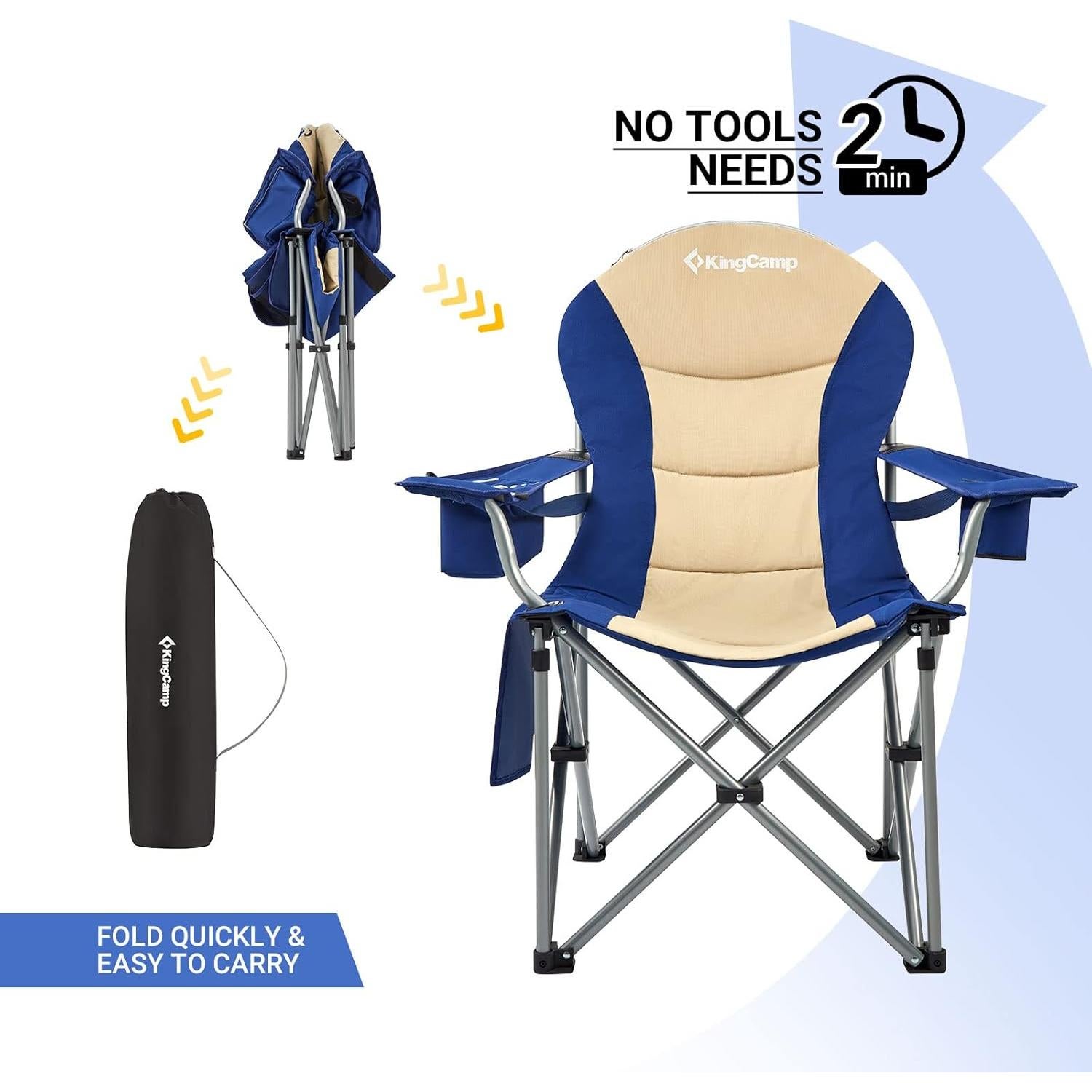 Silla de Camping KingCamp KC2008 Sobredimensionada 2 Paquete