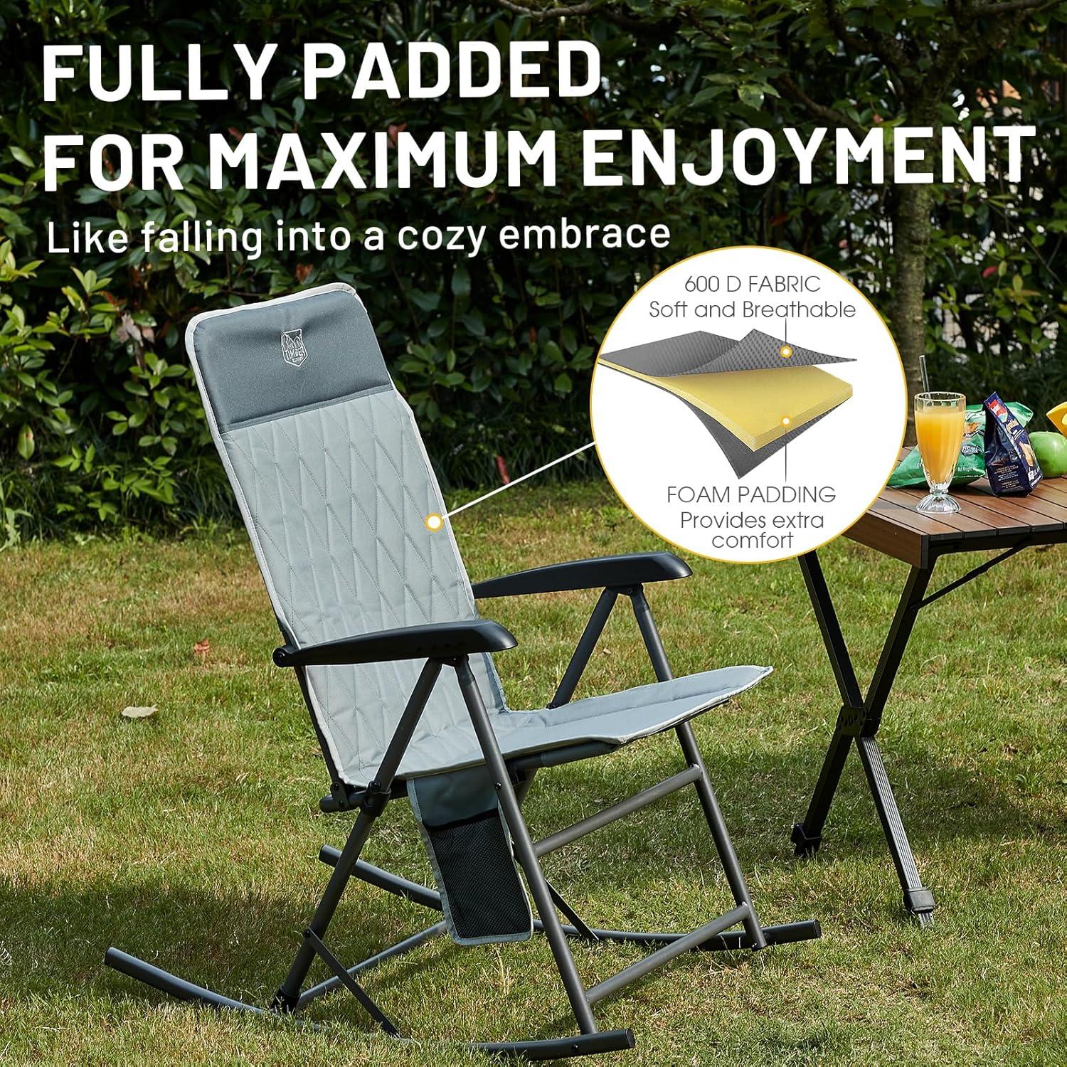 Silla Balancín Plegable Timber Ridge con Respaldo Alto 136 kg