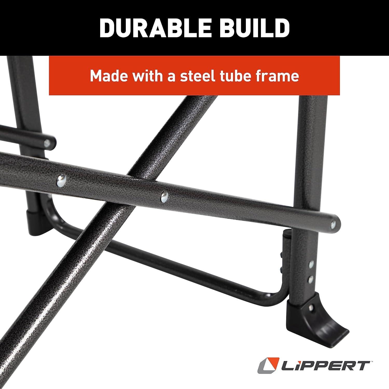 Silla de Camping Plegable Lippert Scout Plus con Mesa Lateral - 181 kg