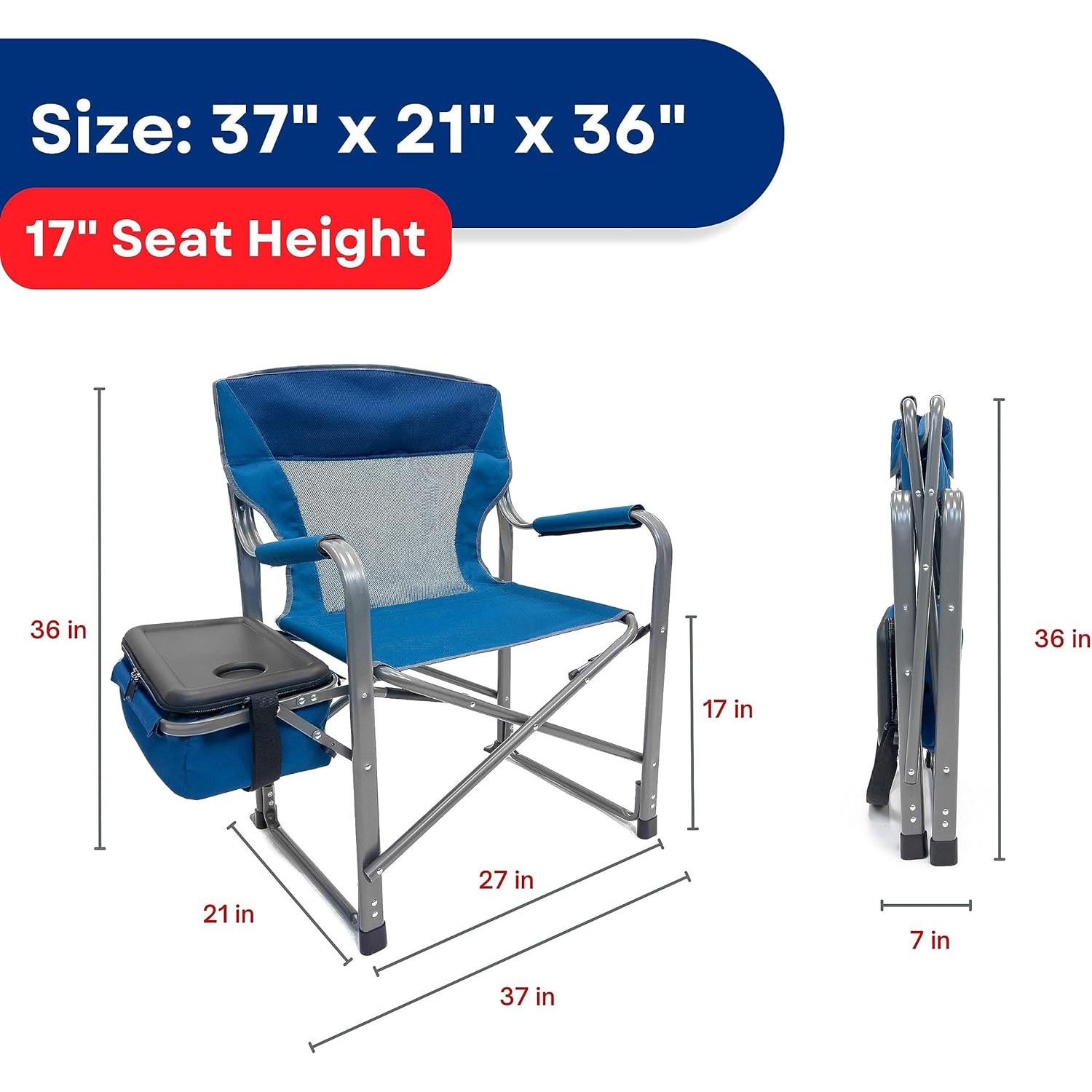 Silla Plegable Bariátrica RMS XXL - Soporta 272kg - Azul