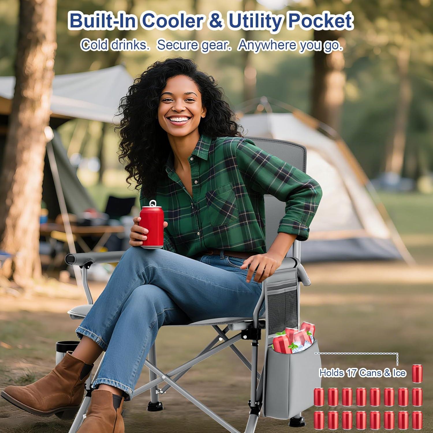 Silla de Camping JKLESA XL Impermeable 396 lbs Acolchada