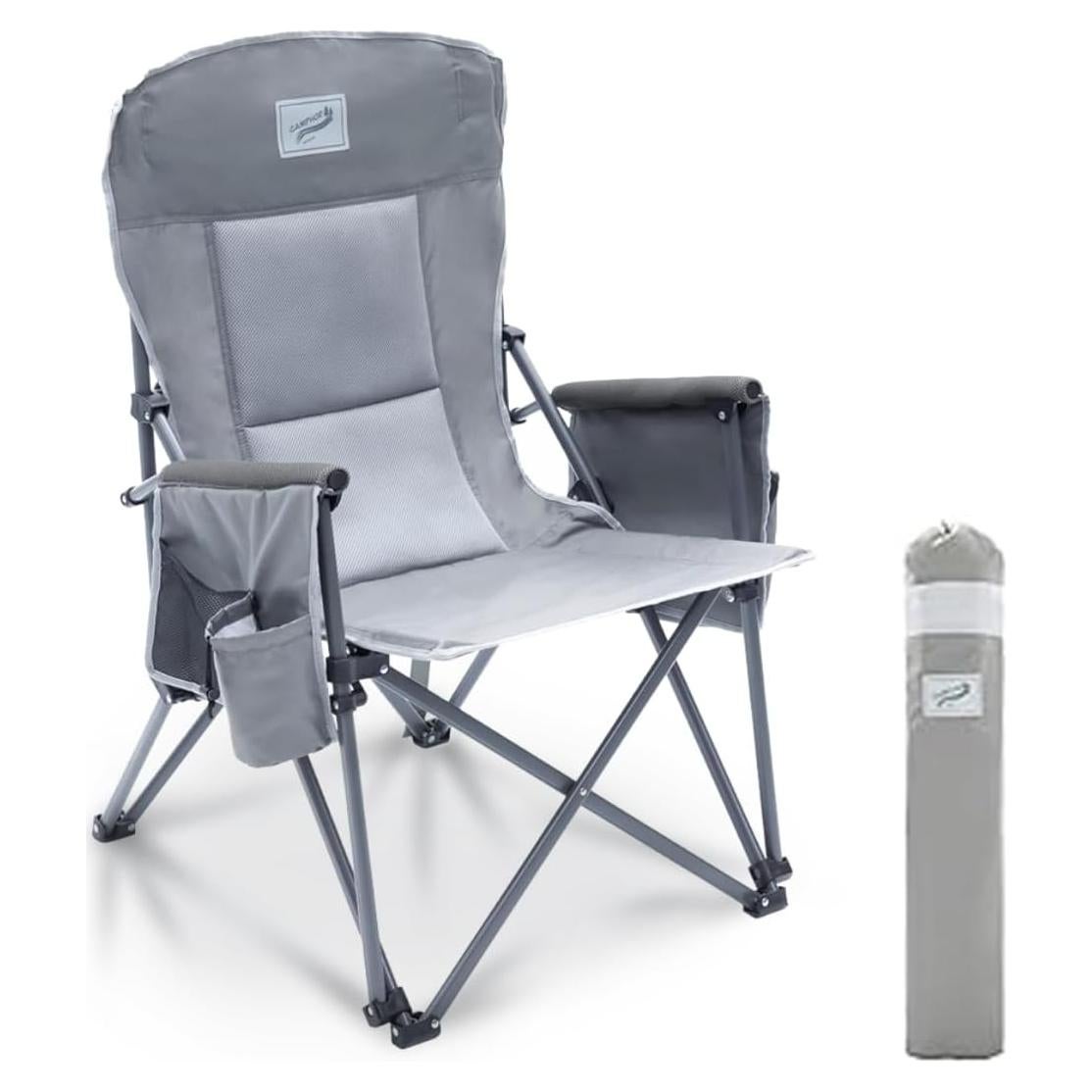 Silla de Camping Plegable Camphor Designs Gris Soporta 400 kg