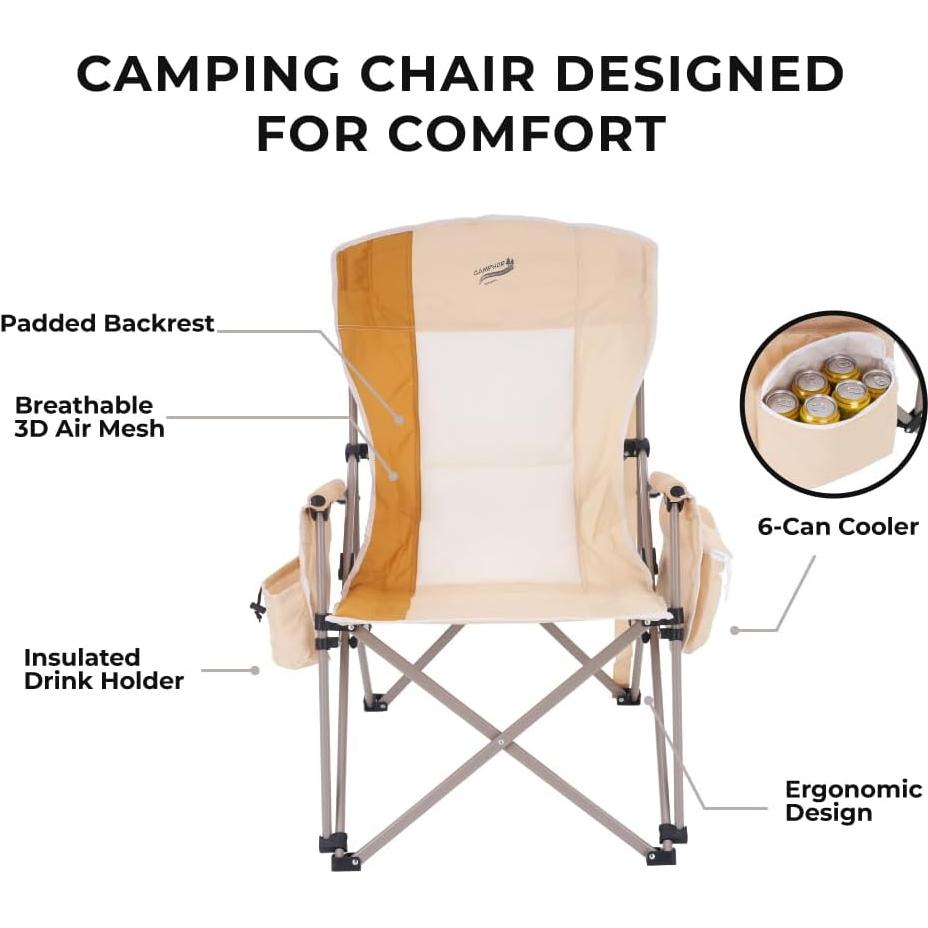 Silla de Camping Plegable Camphor Designs Gris Soporta 400 kg
