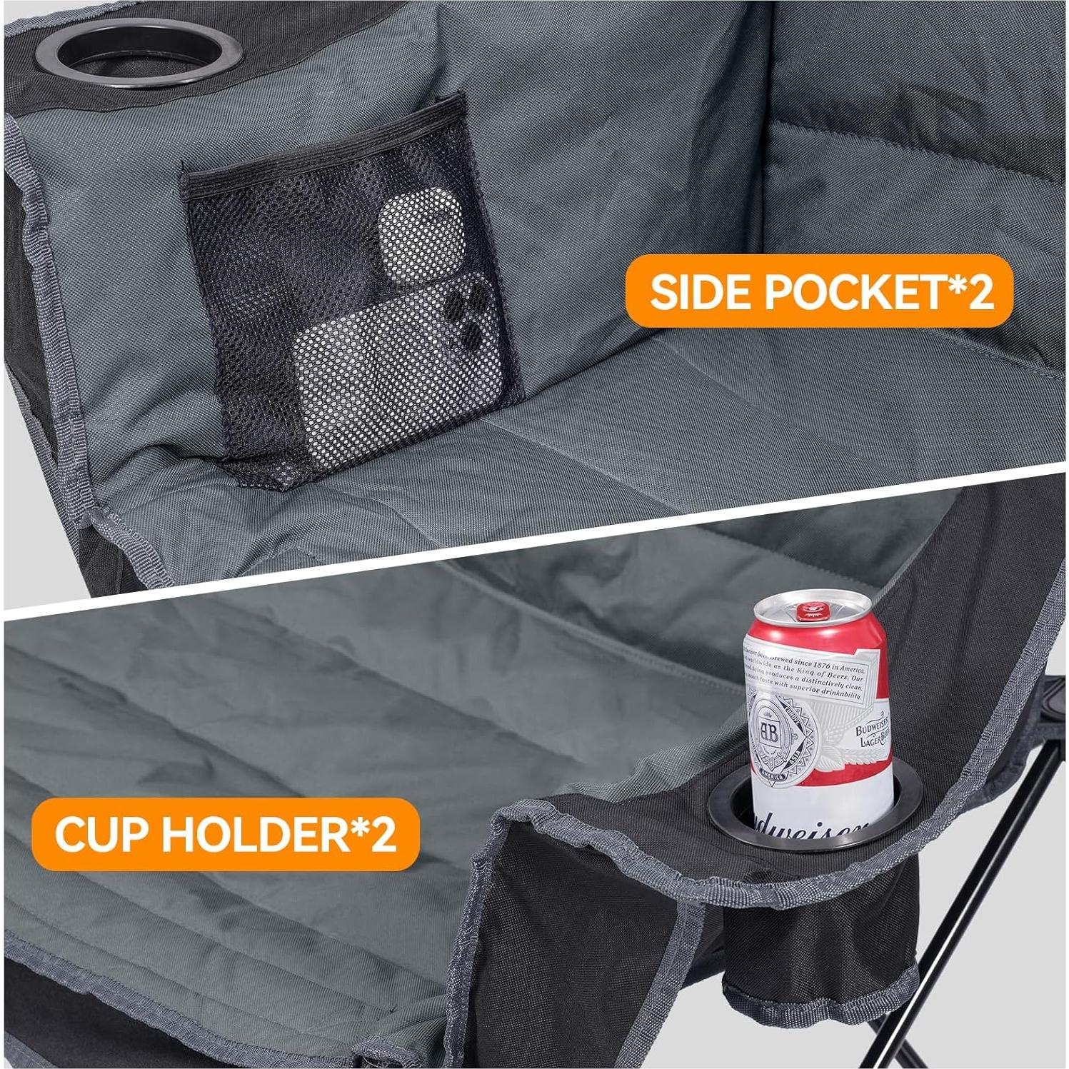 Silla de Camping Plegable Huskfirm para 3 Personas con Cojín