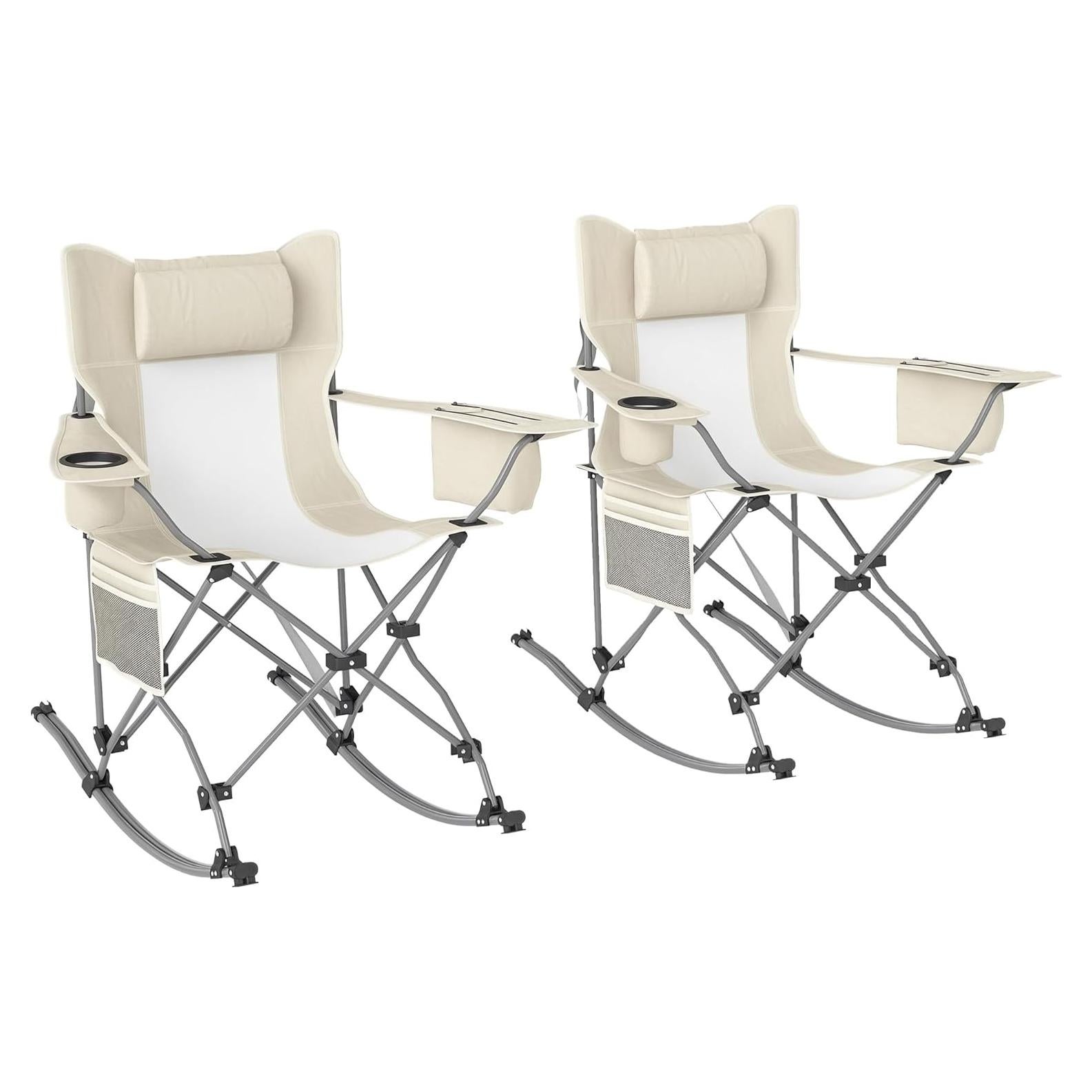 Sillas de Camping Oscilantes Plegables Outsunny - 2 Unidades