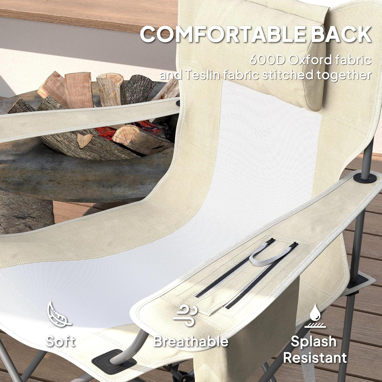 Sillas de Camping Oscilantes Plegables Outsunny - 2 Unidades