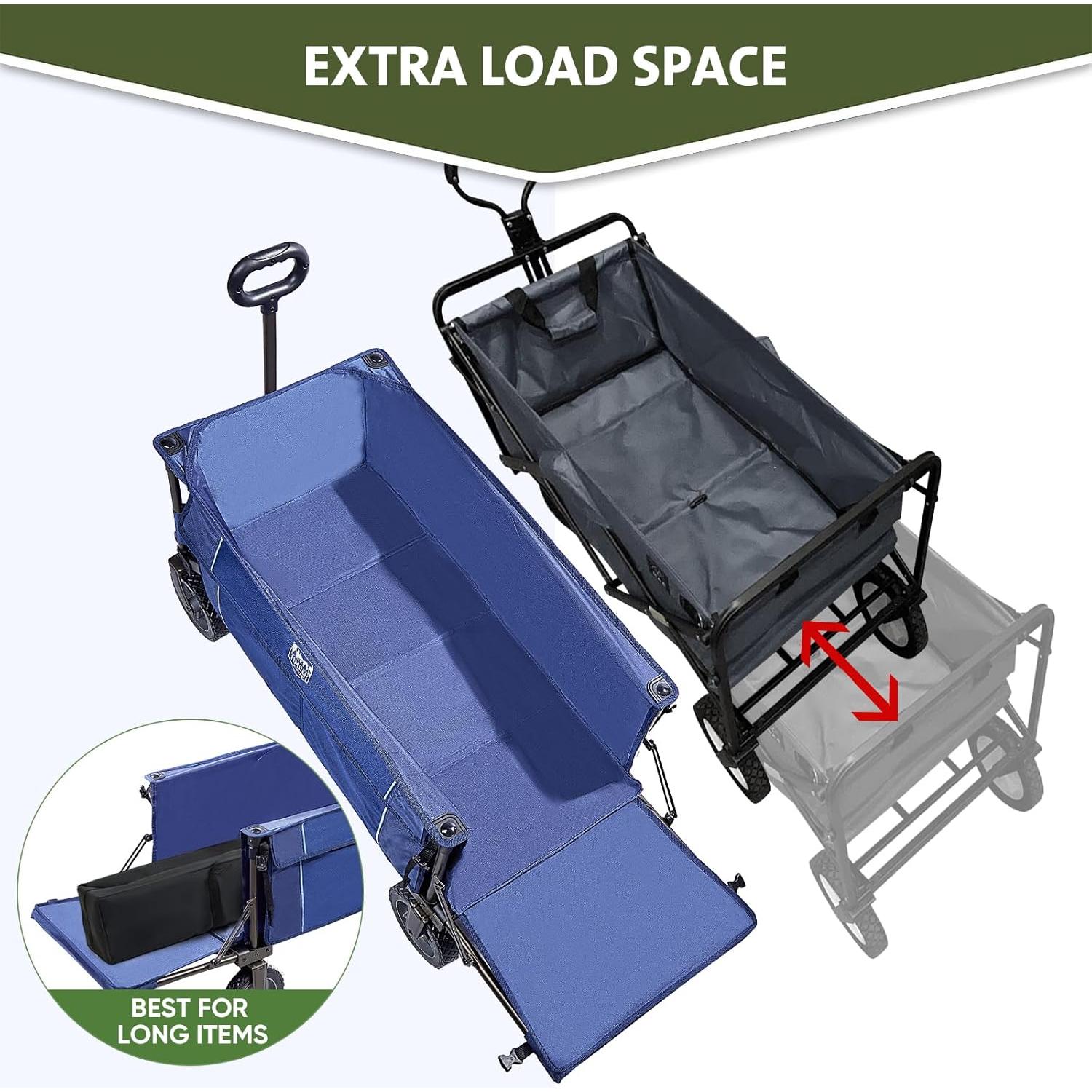 Carro Plegable Timber Ridge Azul para Playa y Compras 102 kg