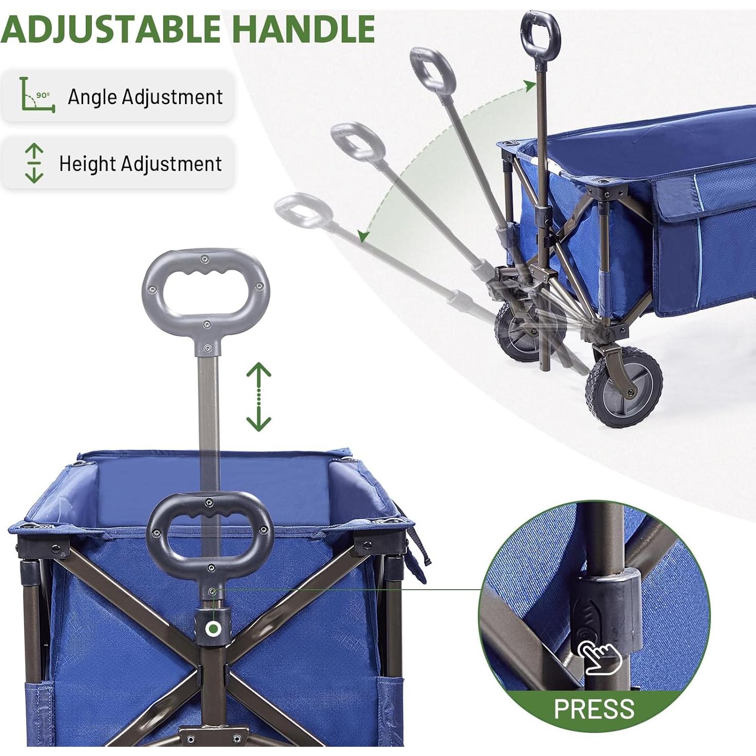 Carro Plegable Timber Ridge Azul para Playa y Compras 102 kg