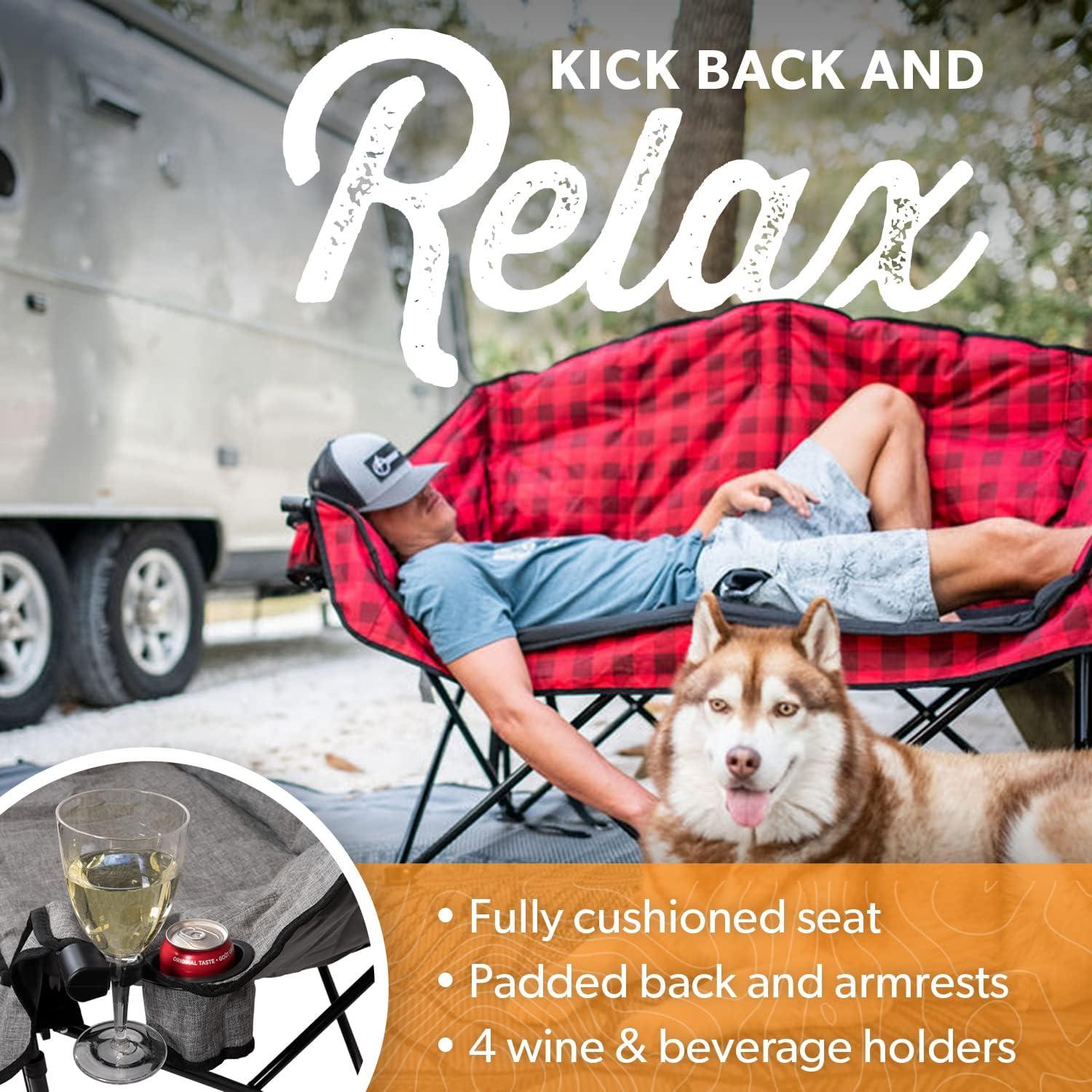 Silla Doble Plegable Kuma Outdoor Gear Bear Buddy - Sierra/Negro