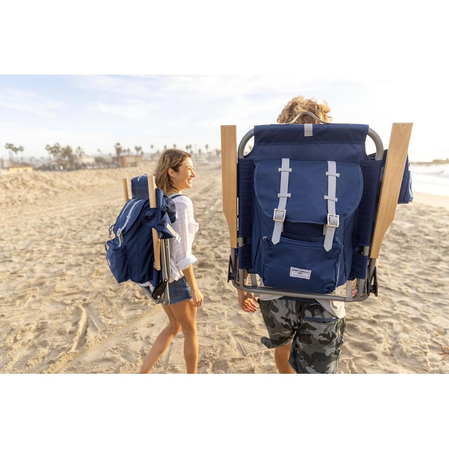 Silla Mochila Sport-Brella SunSoul Plegable Azul 3 Posiciones