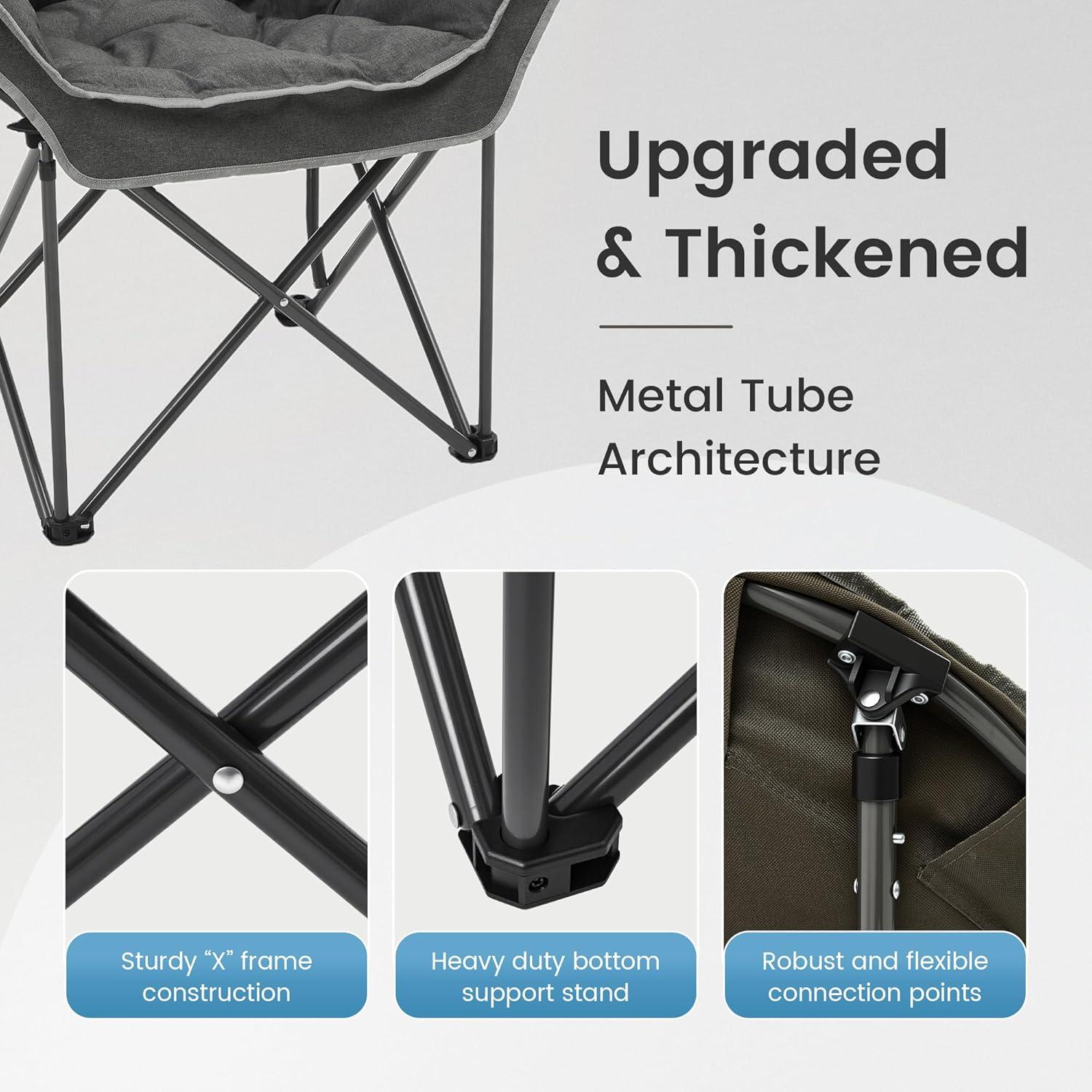 Silla de Camping Plegable Suntime Gris Redonda 181.4 KG