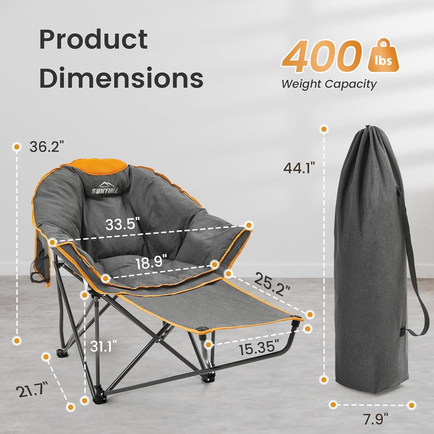 Silla de Camping Plegable Suntime Redonda 181 kg Naranja