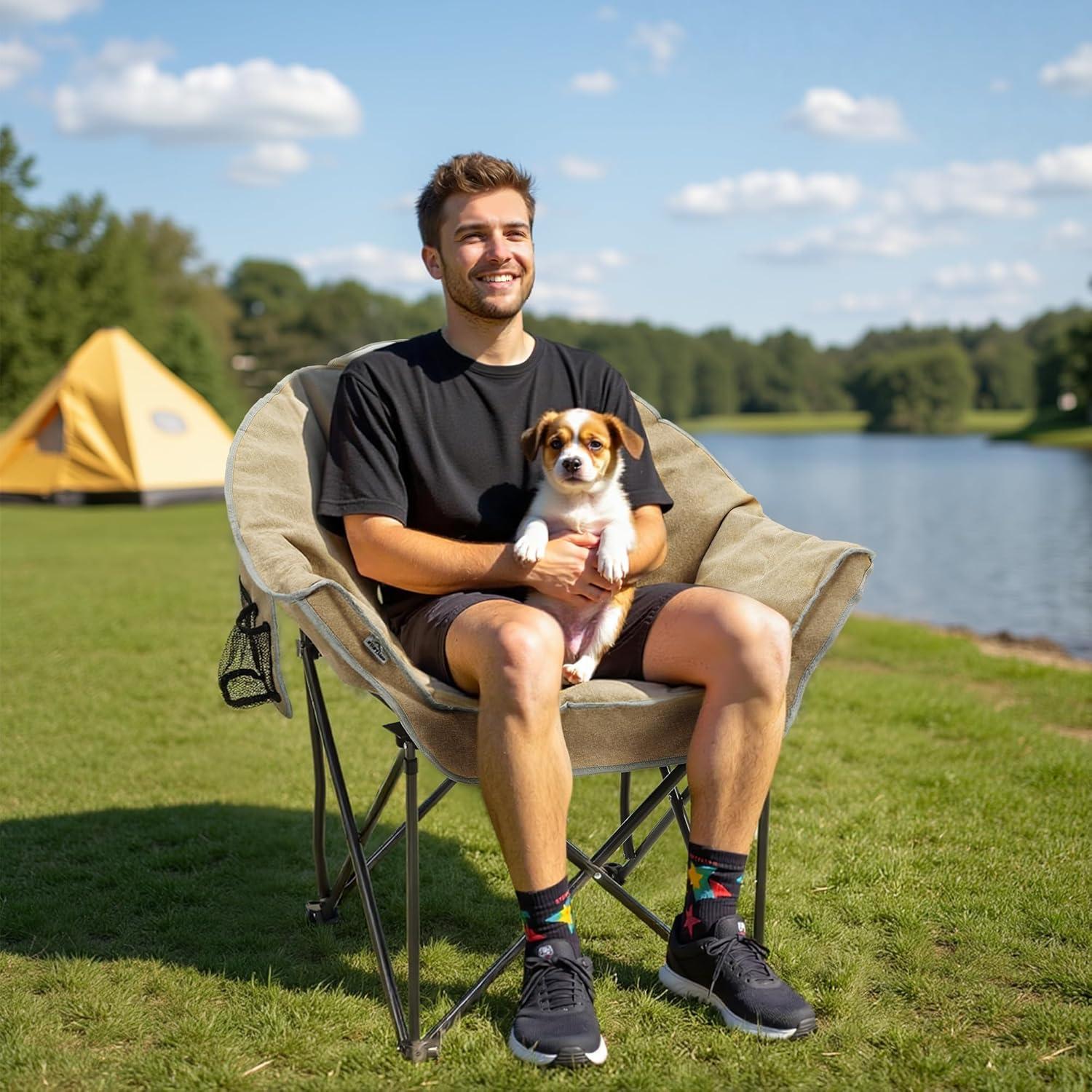 Silla de Camping Acolchada Outdoor Living SUNTIME 204 KG Beige