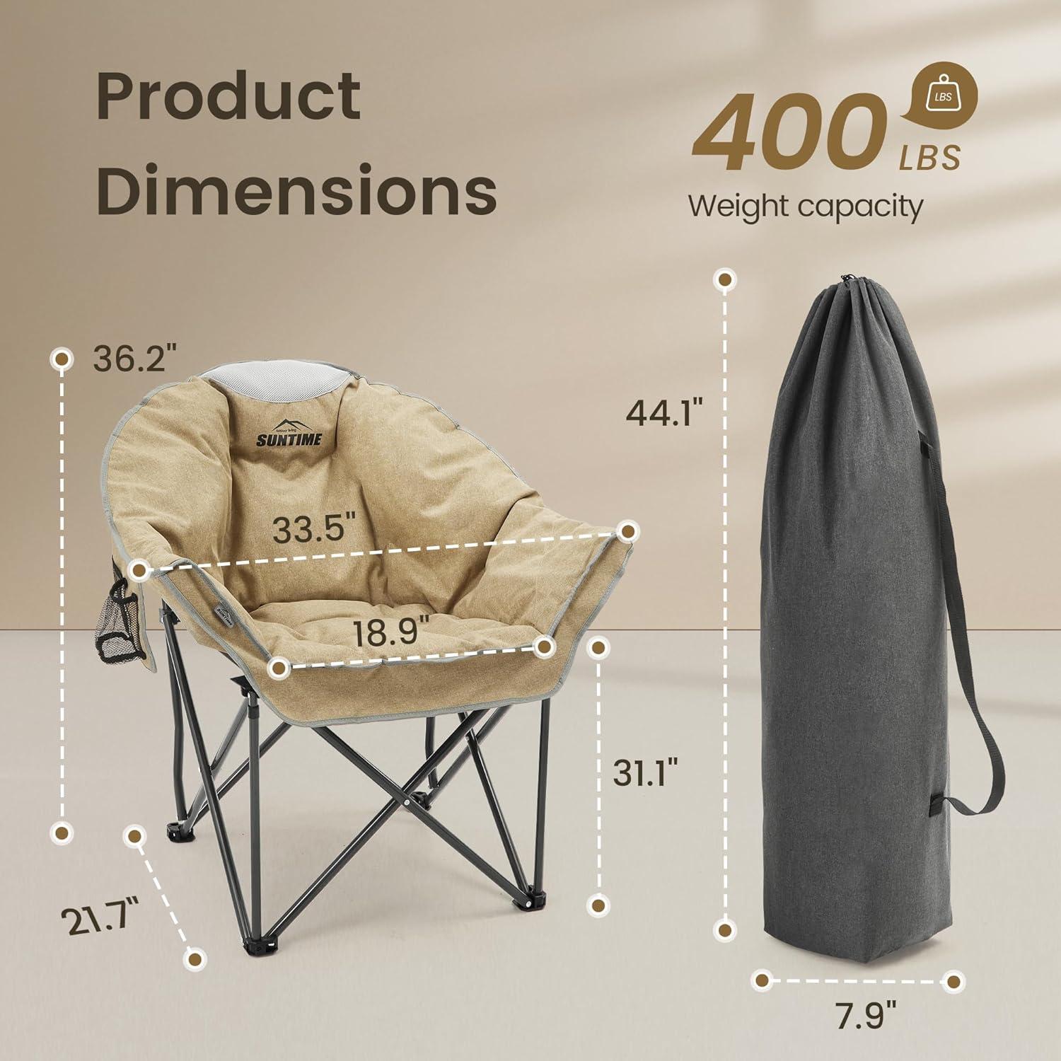 Silla de Camping Acolchada Outdoor Living SUNTIME 204 KG Beige