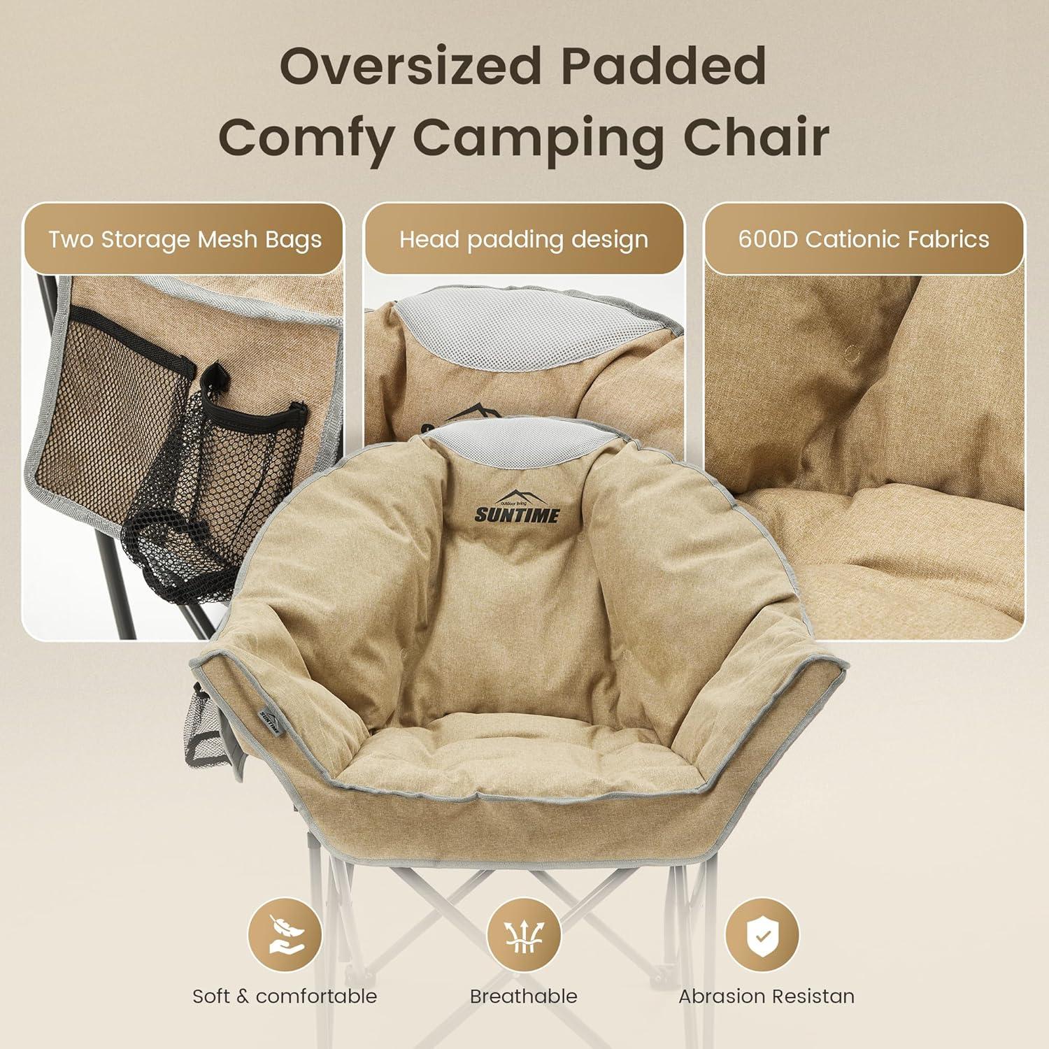 Silla de Camping Acolchada Outdoor Living SUNTIME 204 KG Beige