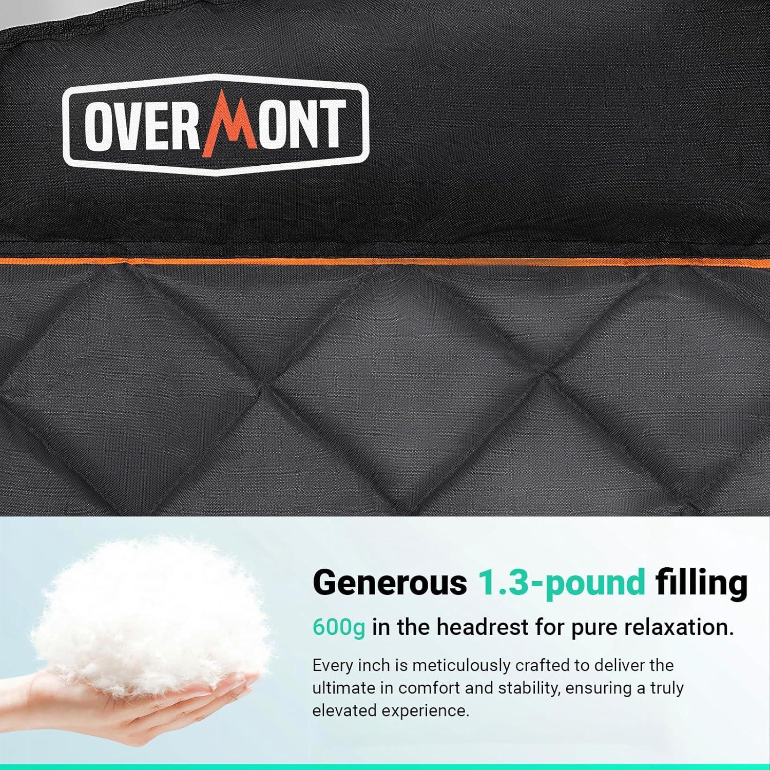 Silla de Camping Doble Overmont - Sofá Negro para 2 Personas