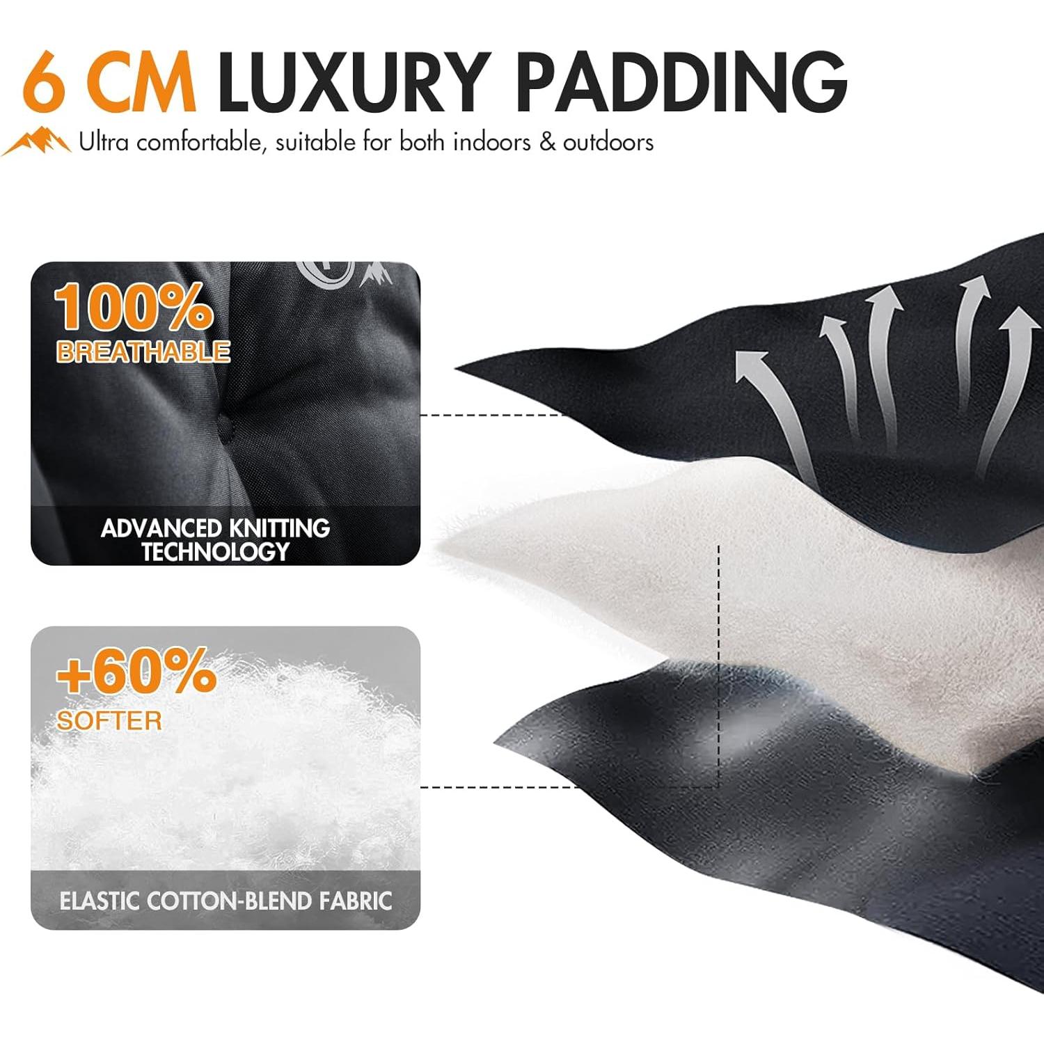 Silla de Camping Plegable Acolchada Portal Negra 150 kg