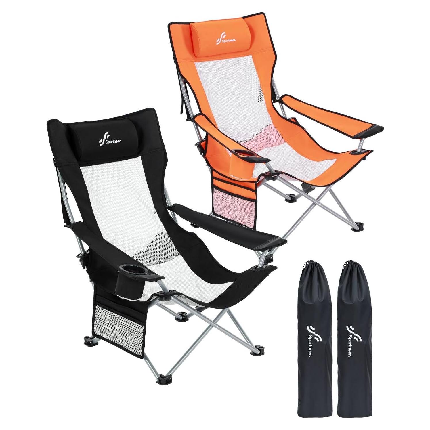 Silla de Playa Sportneer Plegable Ajustable 3 kg con Portavasos