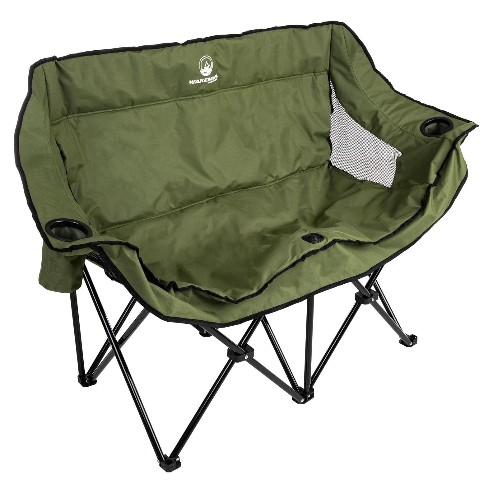 Silla de Camping Doble Wakeman Outdoor - Loveseat Plegable 226.8 kg