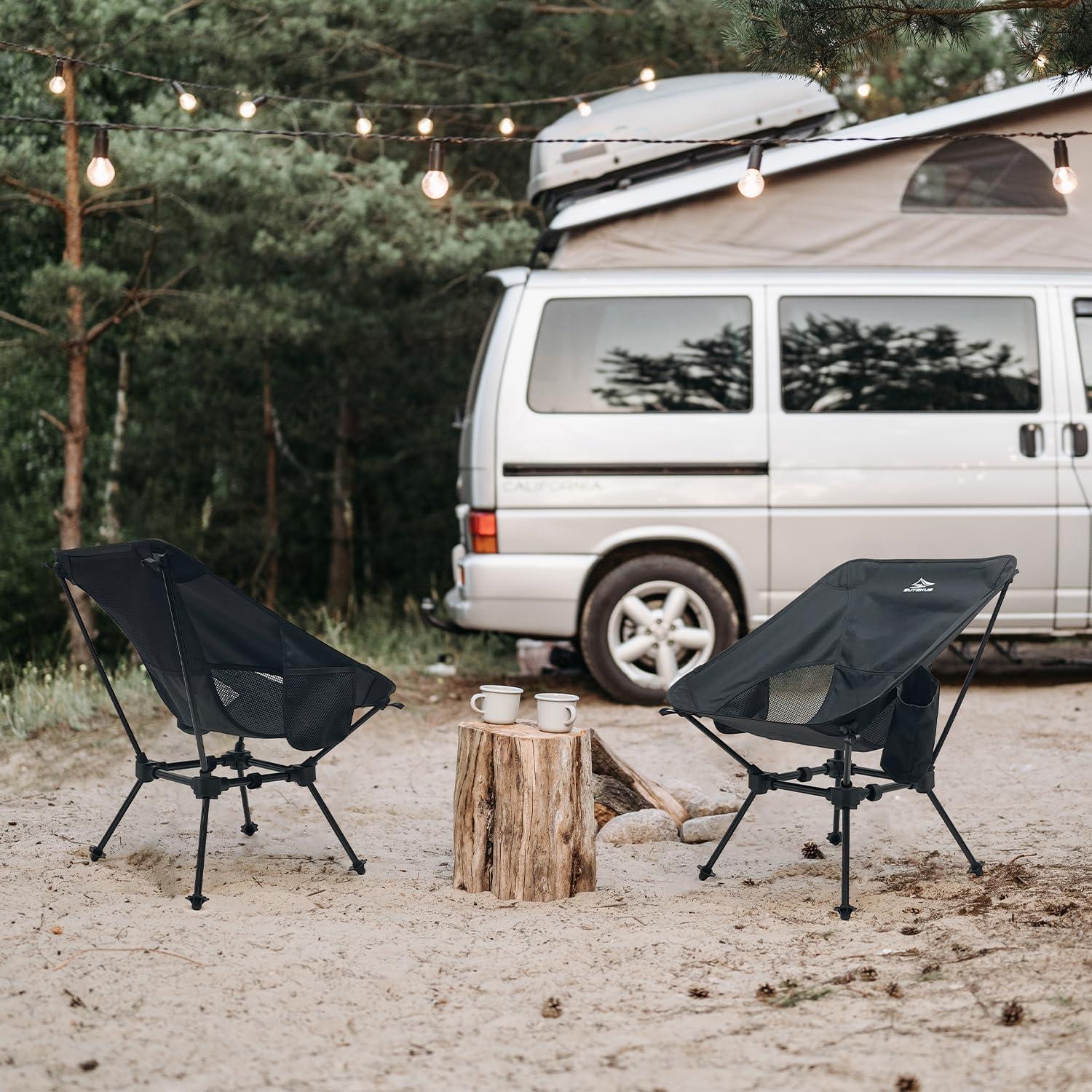 Silla Plegable de Camping Sutekus Negra 1.4 kg 150 kg