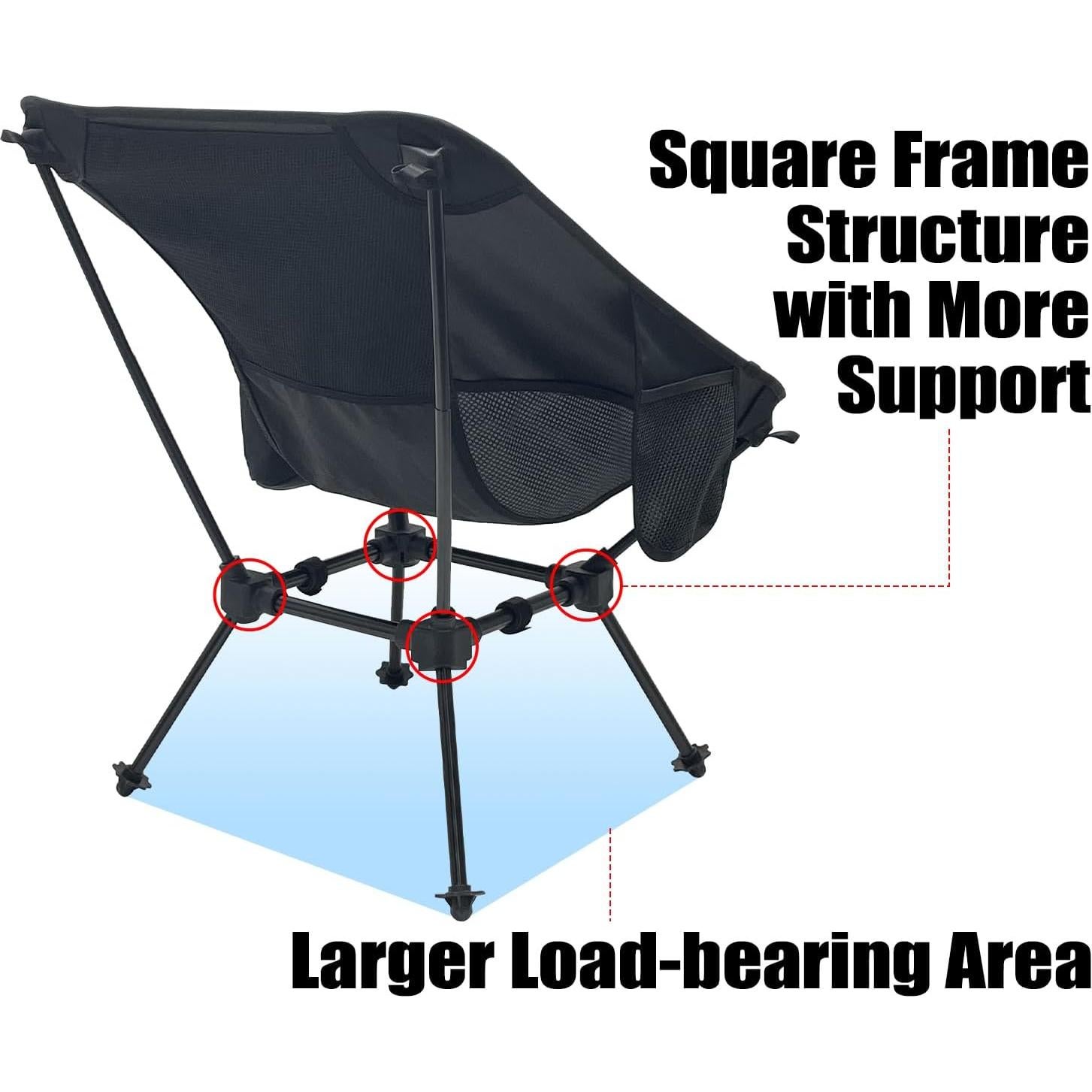 Silla Plegable de Camping Sutekus Negra 1.4 kg 150 kg