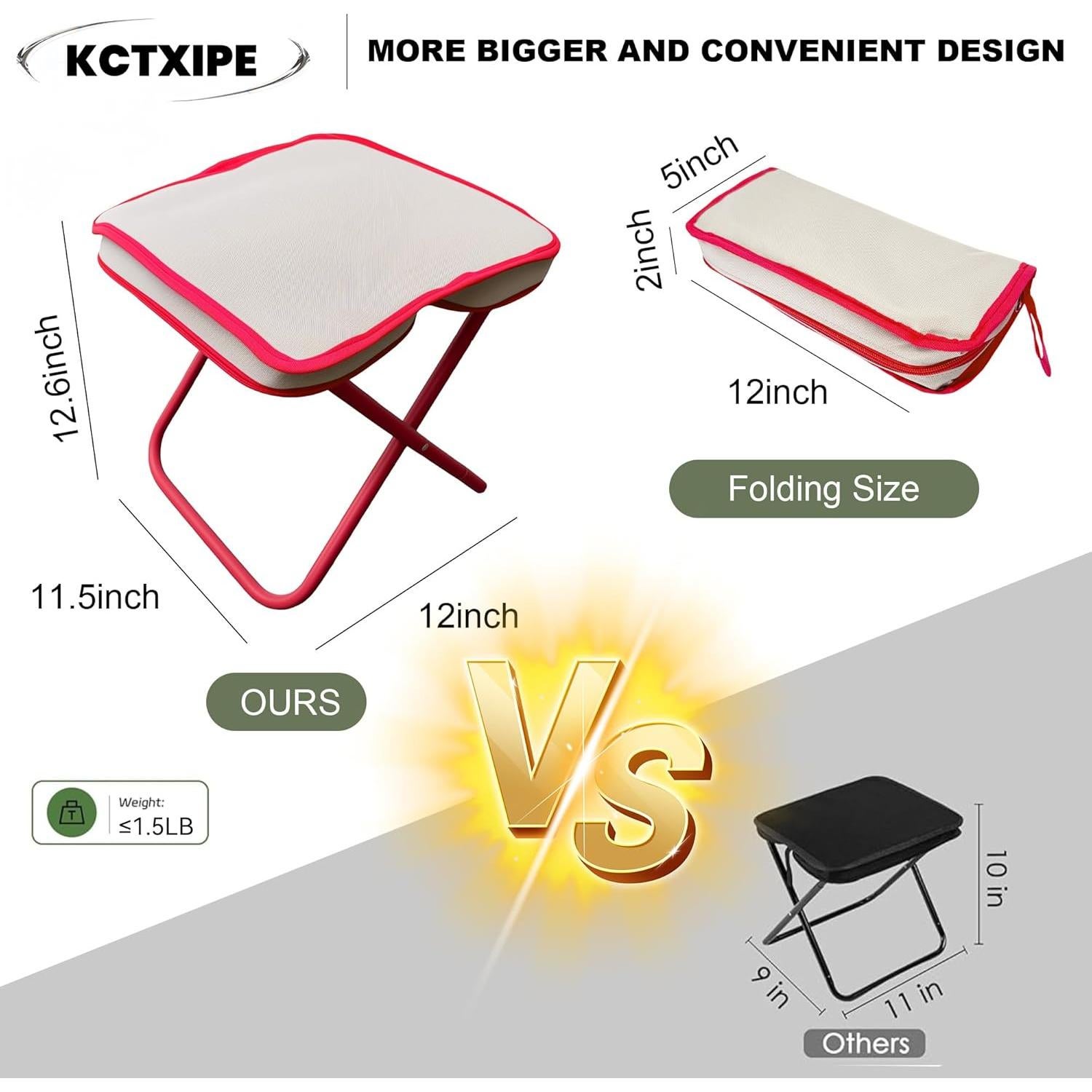 Silla Plegable KCTXIPE para Camping y Exteriores - Caqui, 136 kg