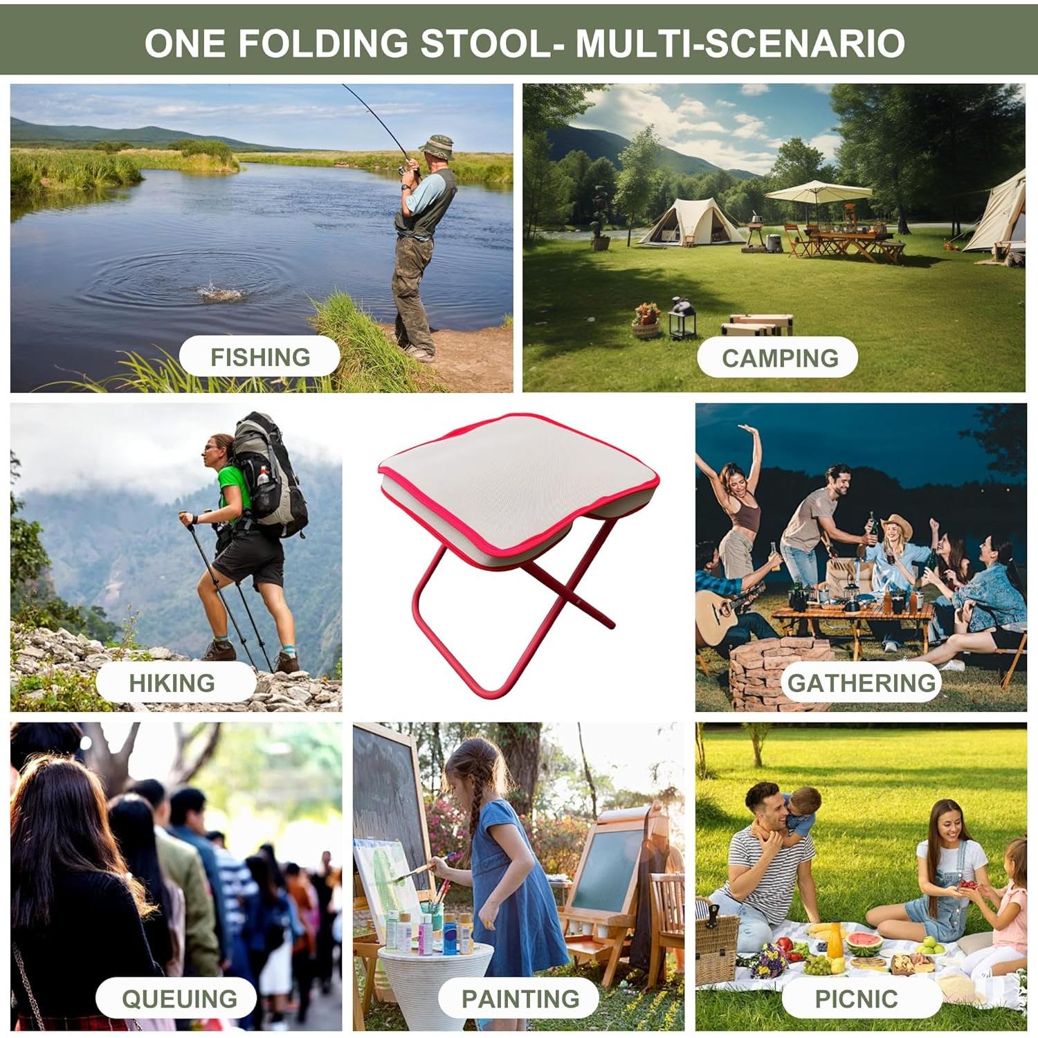 Silla Plegable KCTXIPE para Camping y Exteriores - Caqui, 136 kg