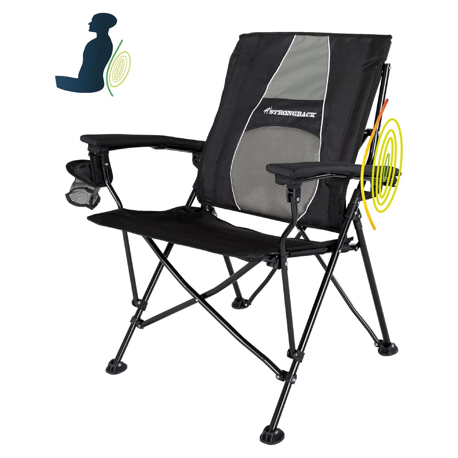 Silla de Camping Plegable STRONGBACK Elite con Soporte Lumbar