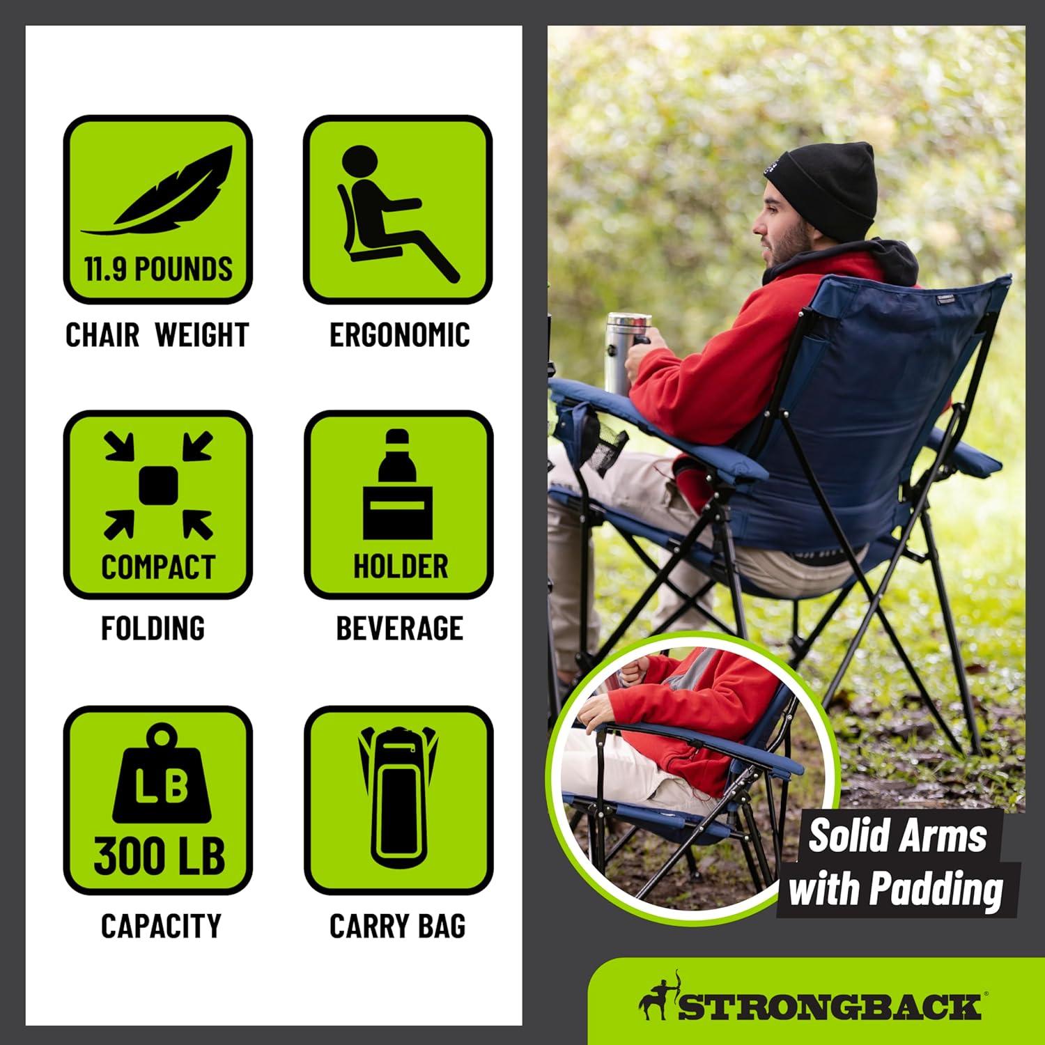 Silla de Camping Plegable STRONGBACK Elite con Soporte Lumbar