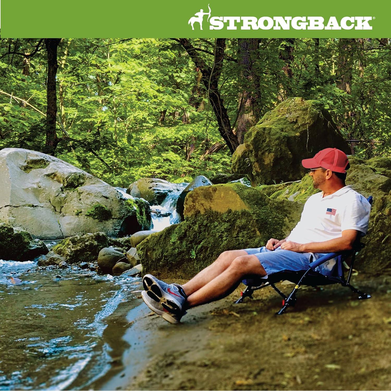 Silla de Playa Plegable STRONGBACK Reclinable con Soporte Lumbar