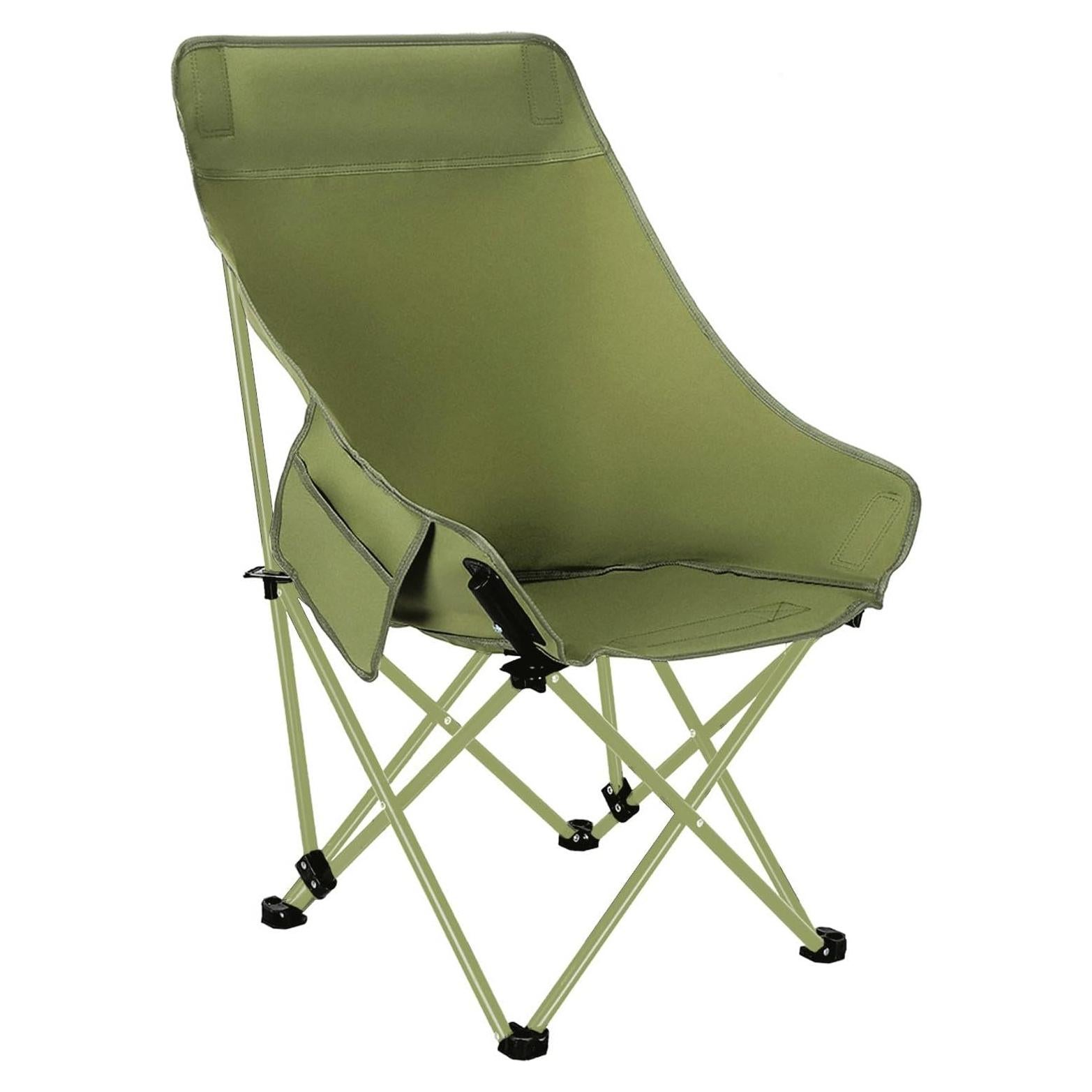 Silla de Camping HI SUYI Plegable Respaldo Alto 181kg Verde